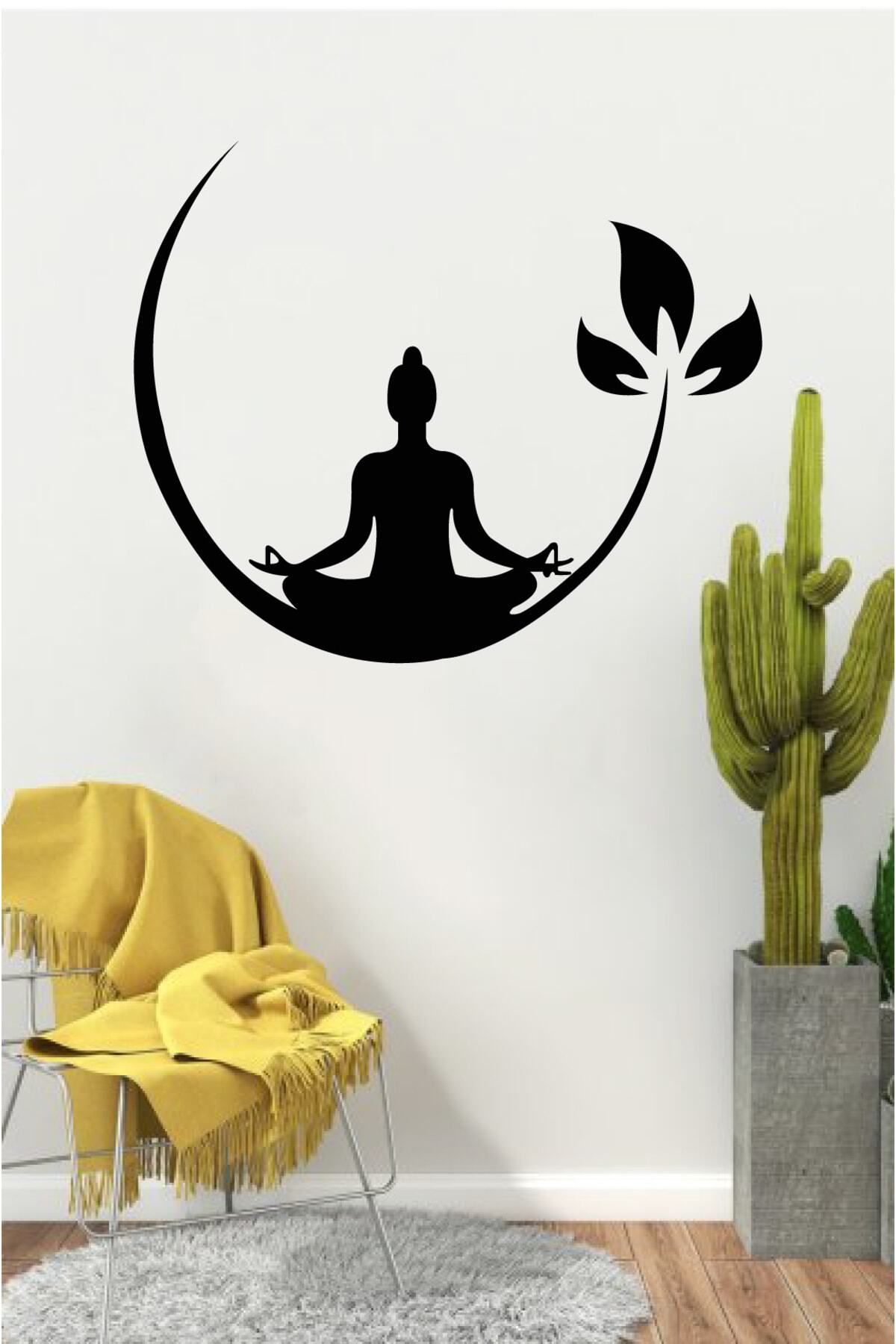 MLH STORE Yoga Ve Doğa Köşesi Duvar Sticker Yapıştırma (SUDAN VE NEMDEN ETKİLENMEZ)