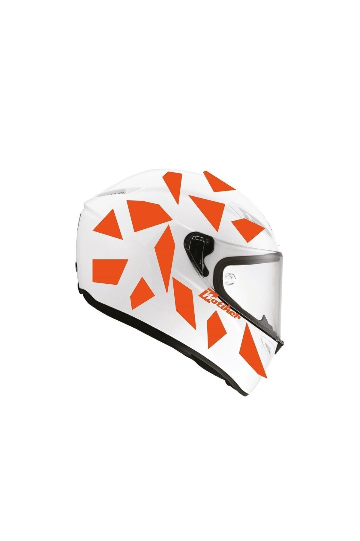 Kendorf Kare Neon Turuncu Kamuflaj Kask Sticker Modeli 2