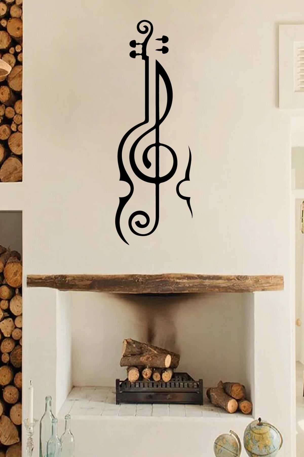 MLH STORE Sol Anahtarı Ve Gitar Müzik Duvar Sticker Yapıştırma (SUDAN VE NEMDEN ETKİLENMEZ)