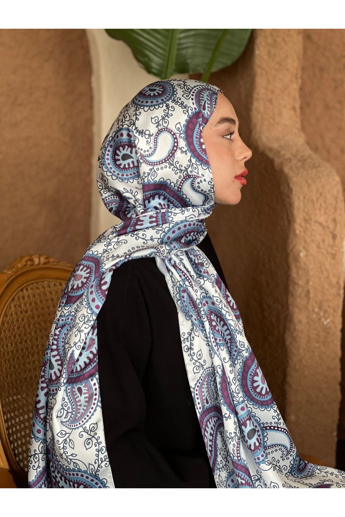 Modakaşmir-Chintz Patterned Silky Shawl 2