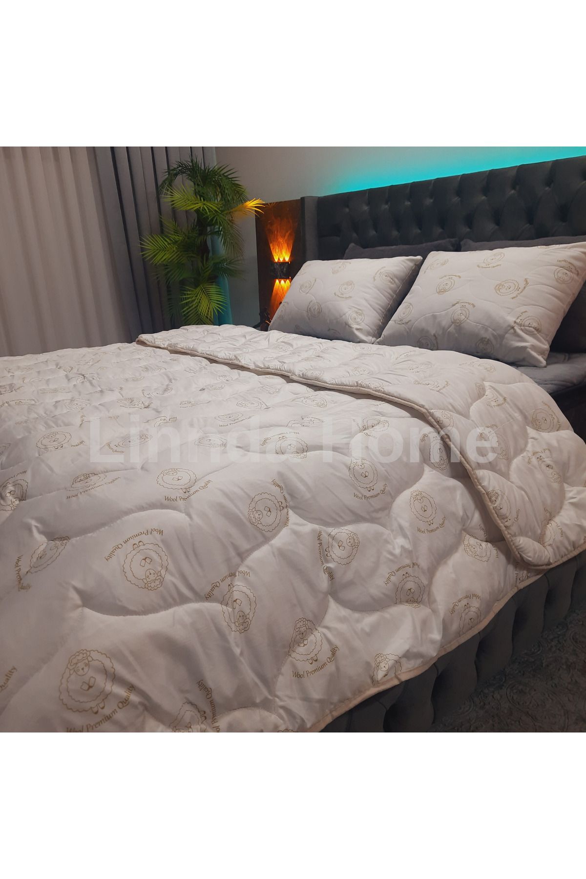 Linnda Home Tek Kişilik Premium Merinos Yün Dolgulu Ultra Lux Yorgan Outlet