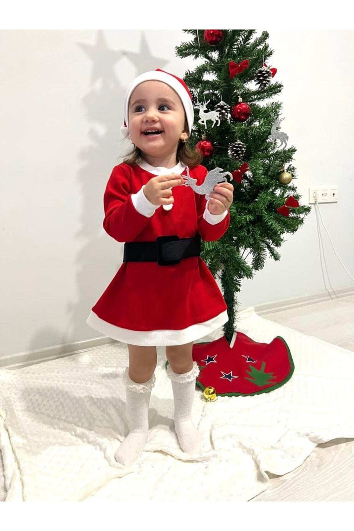 ARYA BABY Kız Çocuk Kaşkorse Yılbaşı Noel Elbise Şapka Takım, Yılbaşı Kıyafeti fotoğrafı 4 (önizleme)