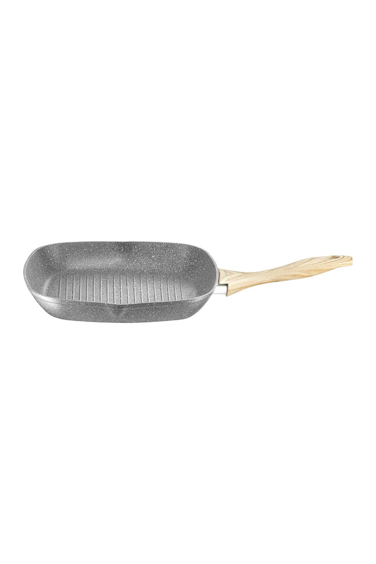 Homelux-Tigaie pentru gratar, Aluminiu, acoperit cu efect de piatra, 28 Cm, gri, Kenya 1