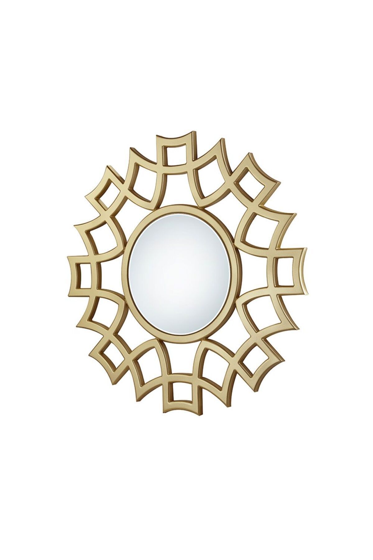 Homelux-Hera Round Mirror, Diameter 80 Cm, Mdf Frame With Gold Finish 1