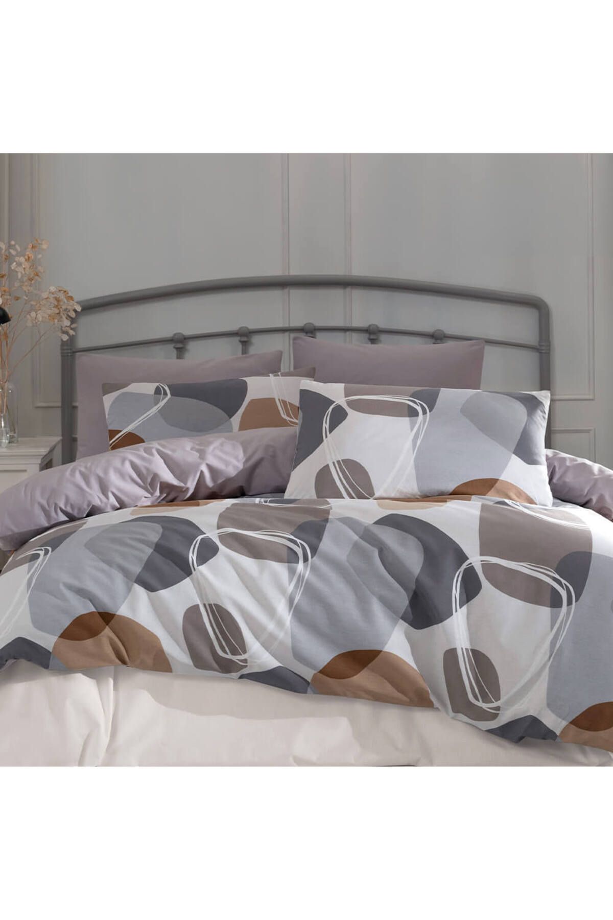 Homelux Pandora Home Lenjerie De Pat Pentru 2 Persoane, 100% Bumbac Ranforce, Bej, Alb - 200 x 220