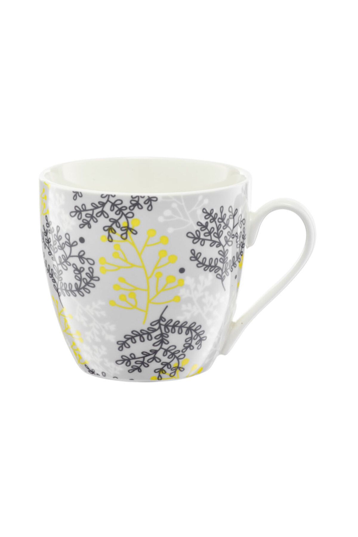 Homelux-Coffee/tea Mug, Porcelain, 510 Ml, Gray And Yellow, Nordic 1