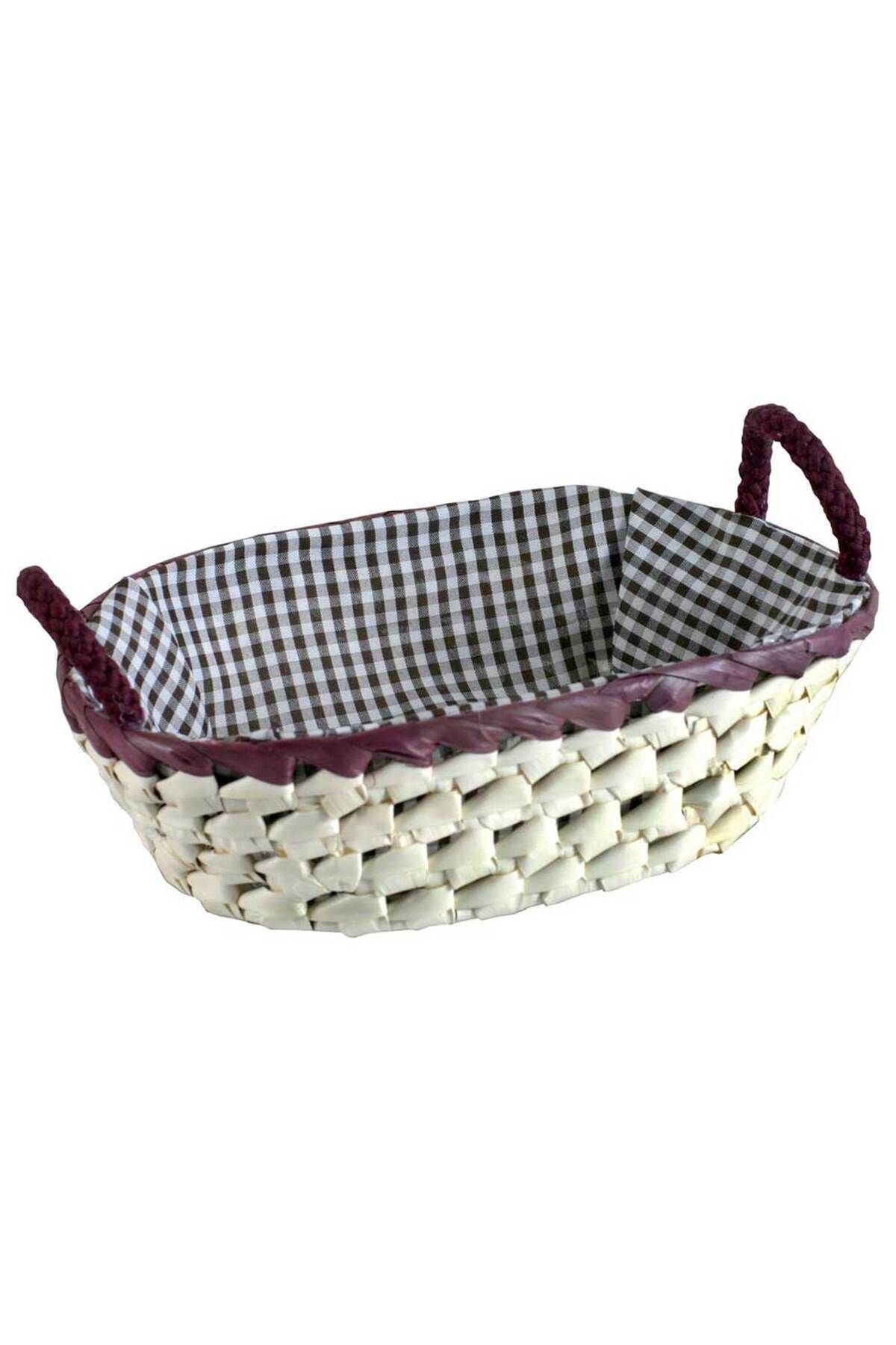 Homelux Coș Oval De Palmier Cu Interior Textil 25x18x7cm Diferite Culori De Palmier - One Size
