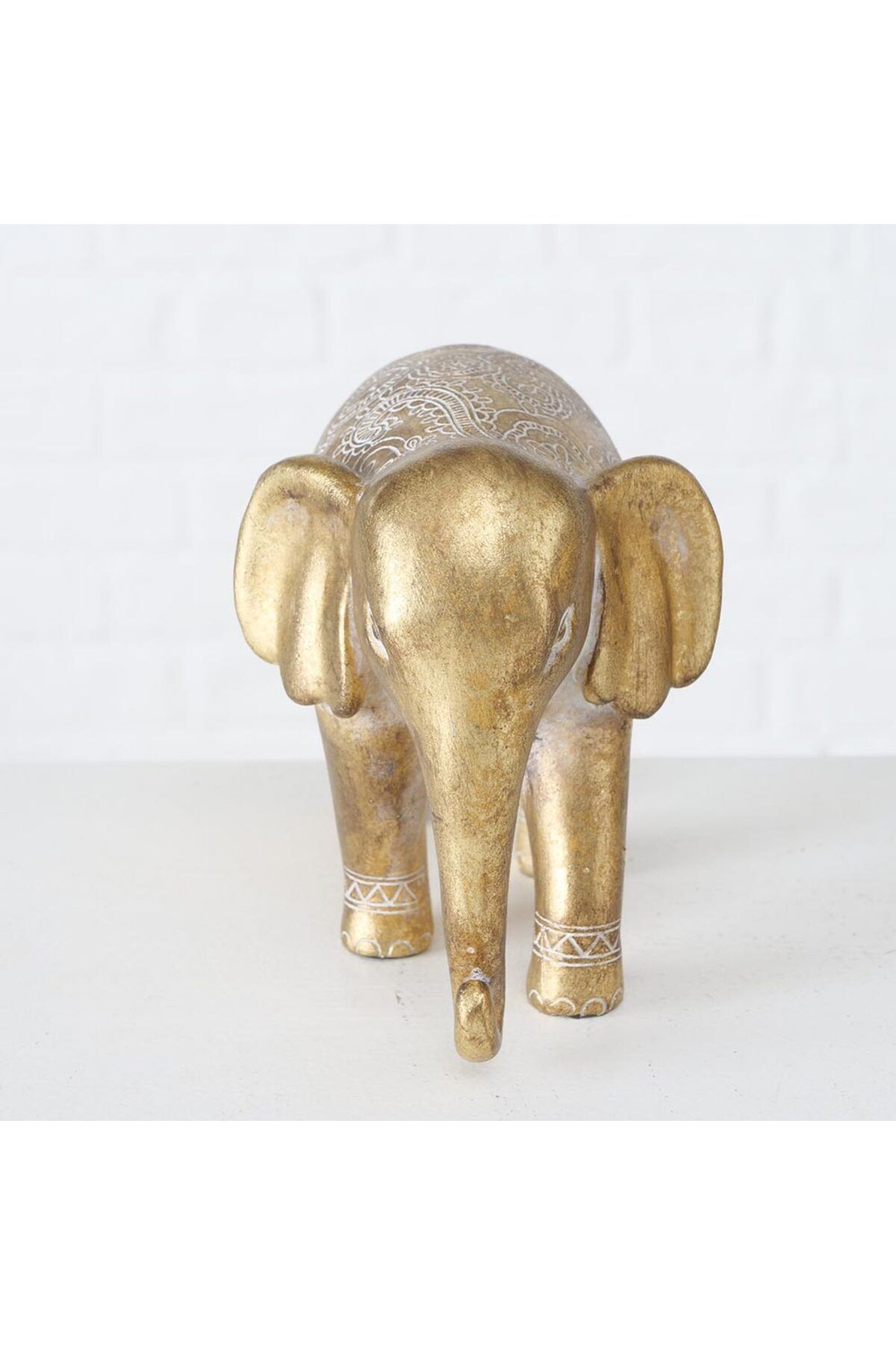 Homelux-Decorative Elephant 15x10x12 Cm, Polyresin, Gold, Available In 2 Variations 6