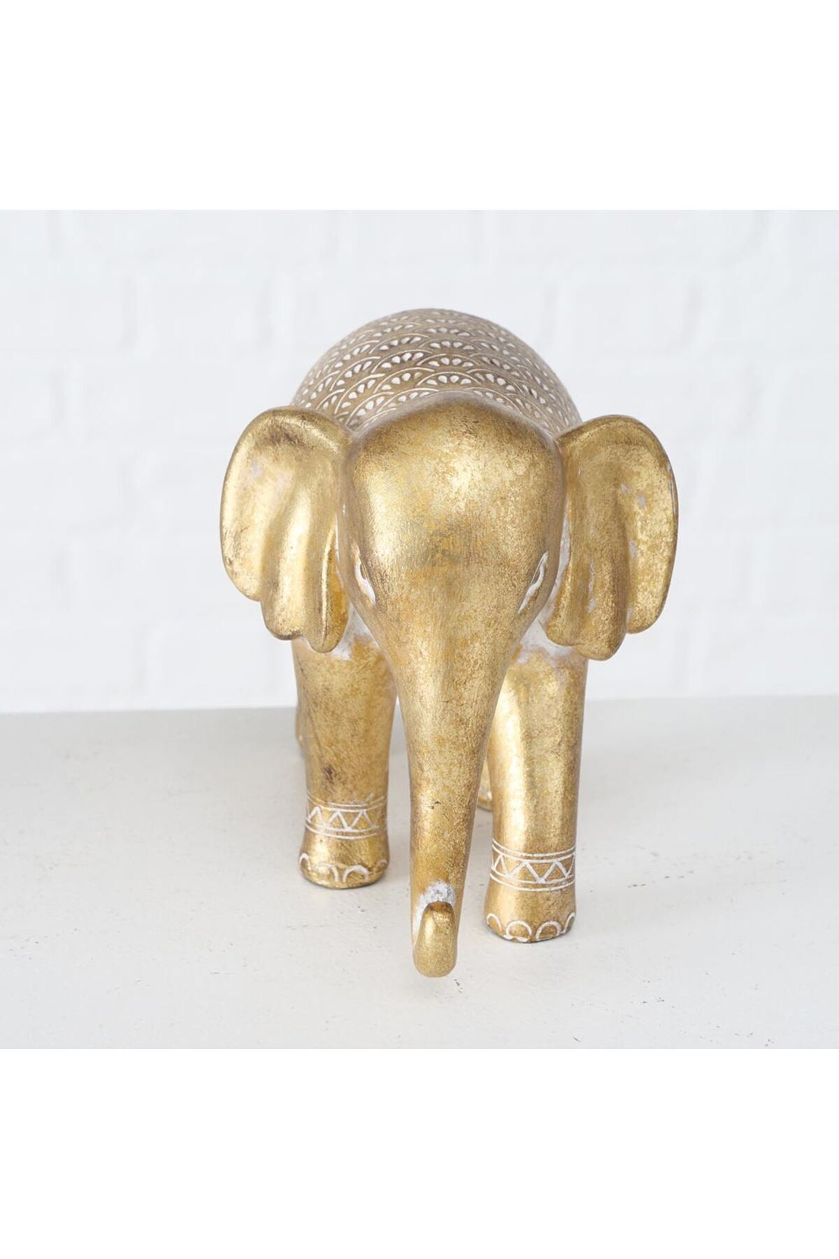 Homelux-Decorative Elephant 15x10x12 Cm, Polyresin, Gold, Available In 2 Variations 4