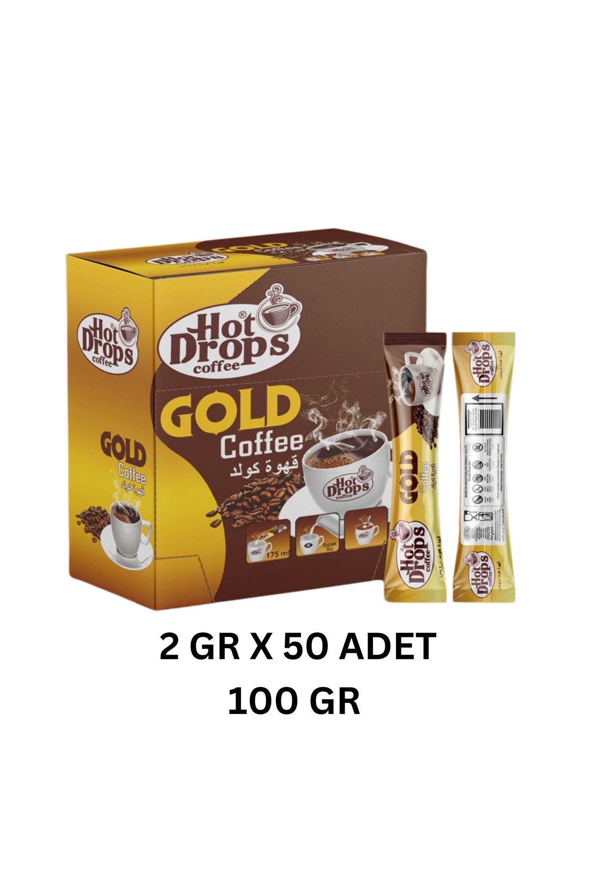 HOT DROPS GOLD KAHVE (100GR) 2 GR X 50 ADET