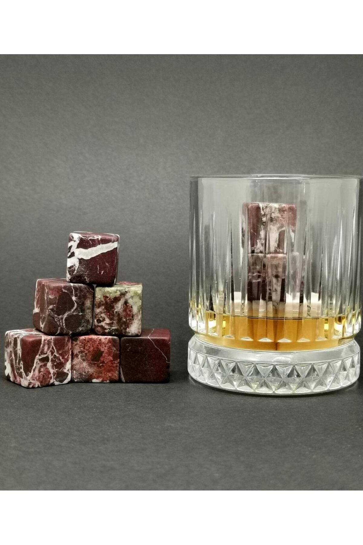 PERLOTUS-White Cherry Marble Granite Whiskey Stone Metal Gift Boxed 9 Pieces Christmas Gift 2