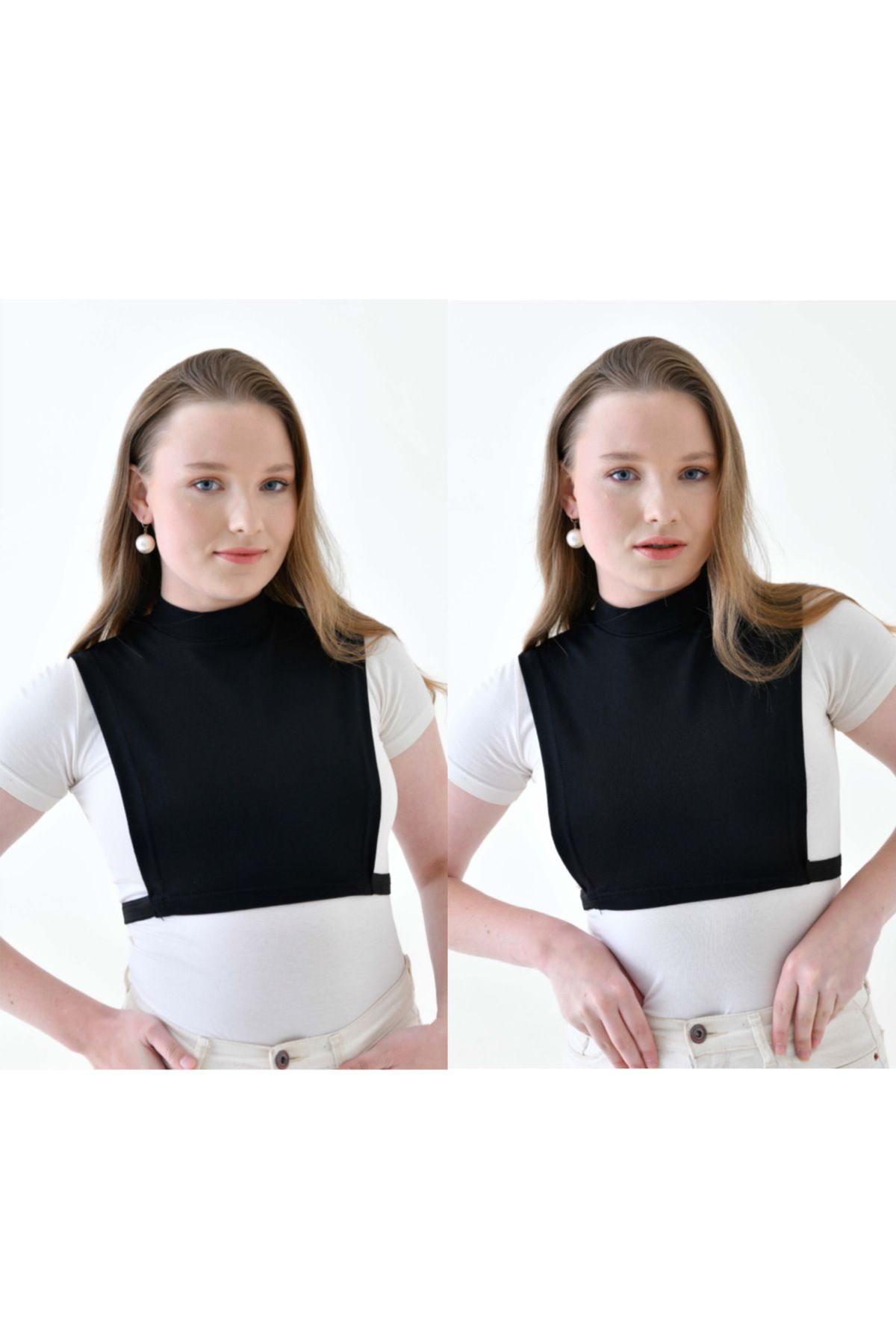 mirach-Half Turtleneck - Flexible, Lycra Plus Size Body Set 2 Pack Sleeveless Neck Collar 1