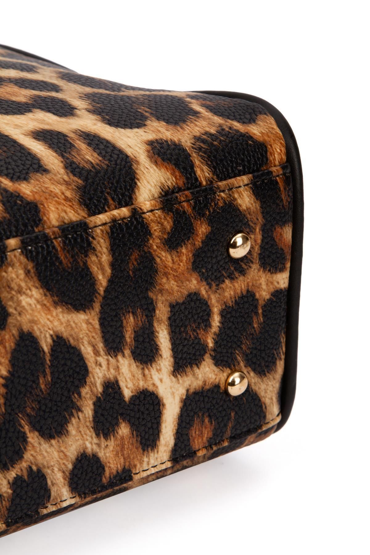 gio&mi-Leopard Patterned Neyva Hand and Shoulder Bag 7