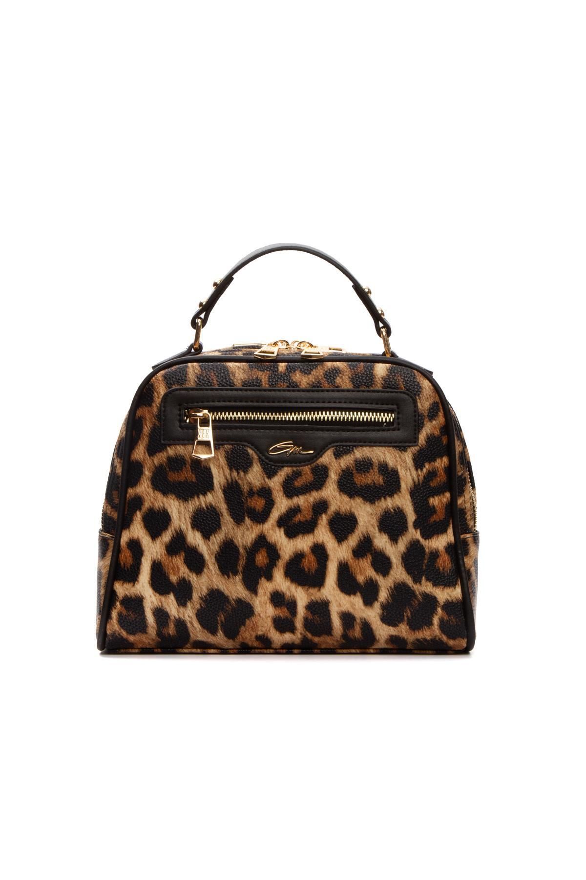 gio&mi-Leopard Patterned Neyva Hand and Shoulder Bag 1