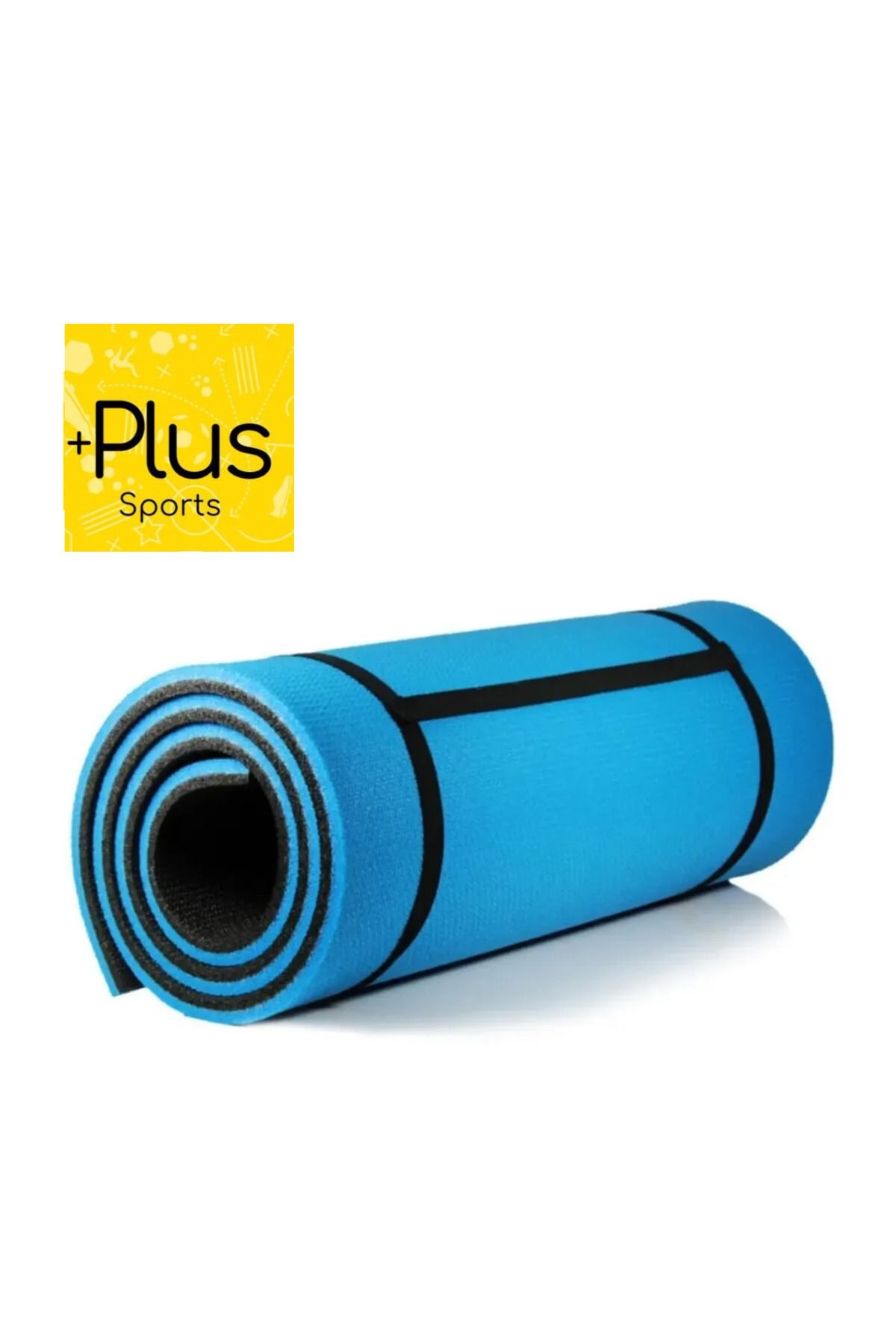 PLUSSPORT PLUS SPORT 10 MM PİLATES EGSERİZ VE KAMP MATI ( SİYAH & MAVİ )