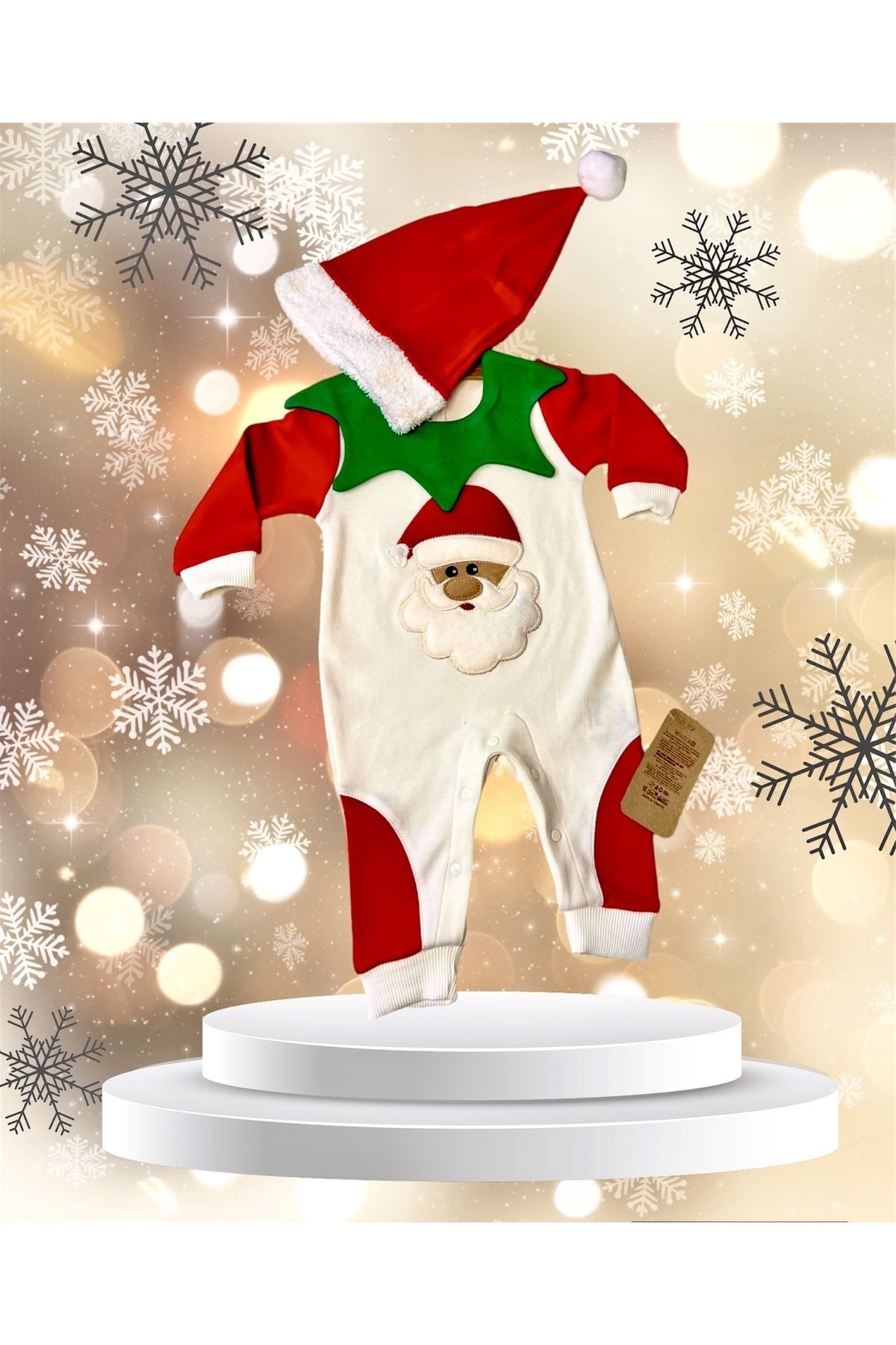 Pashator-Baby Rompers. New Year, Santa Claus Themed, with Hat. Oeko-Tex Certified Safe Product 8