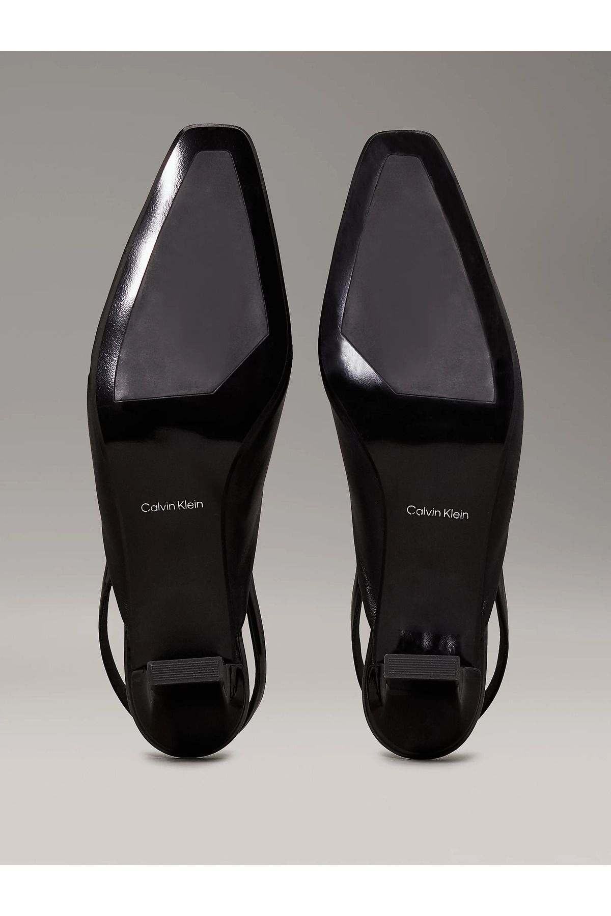 Calvin Klein-Black Leather - Women's Classic Shoes with Open Heels and Toe Hw0Hw02267-Beh 5