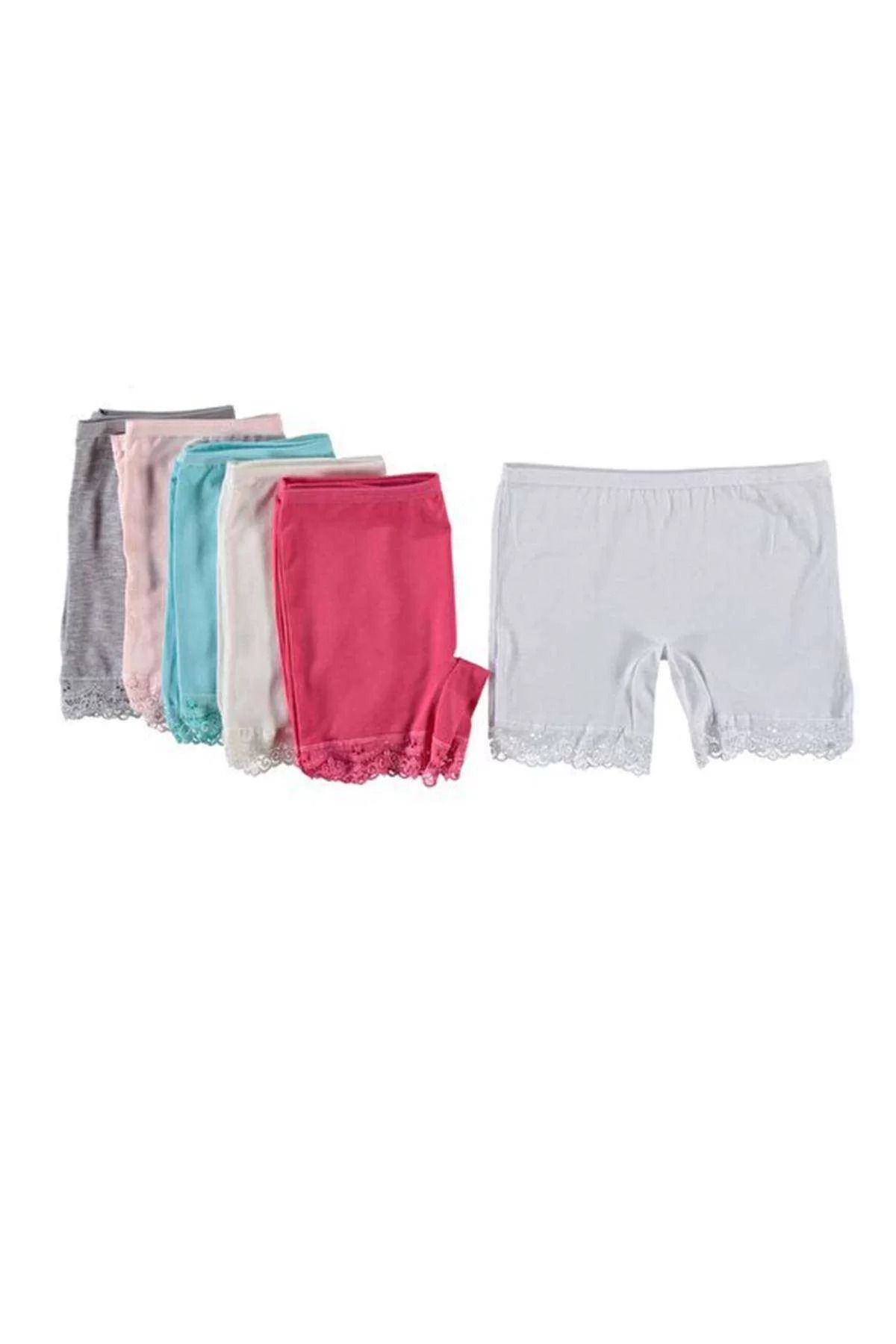 Mea Capio-6 Pieces Girl's Boxers with Lace Legs - 409 1