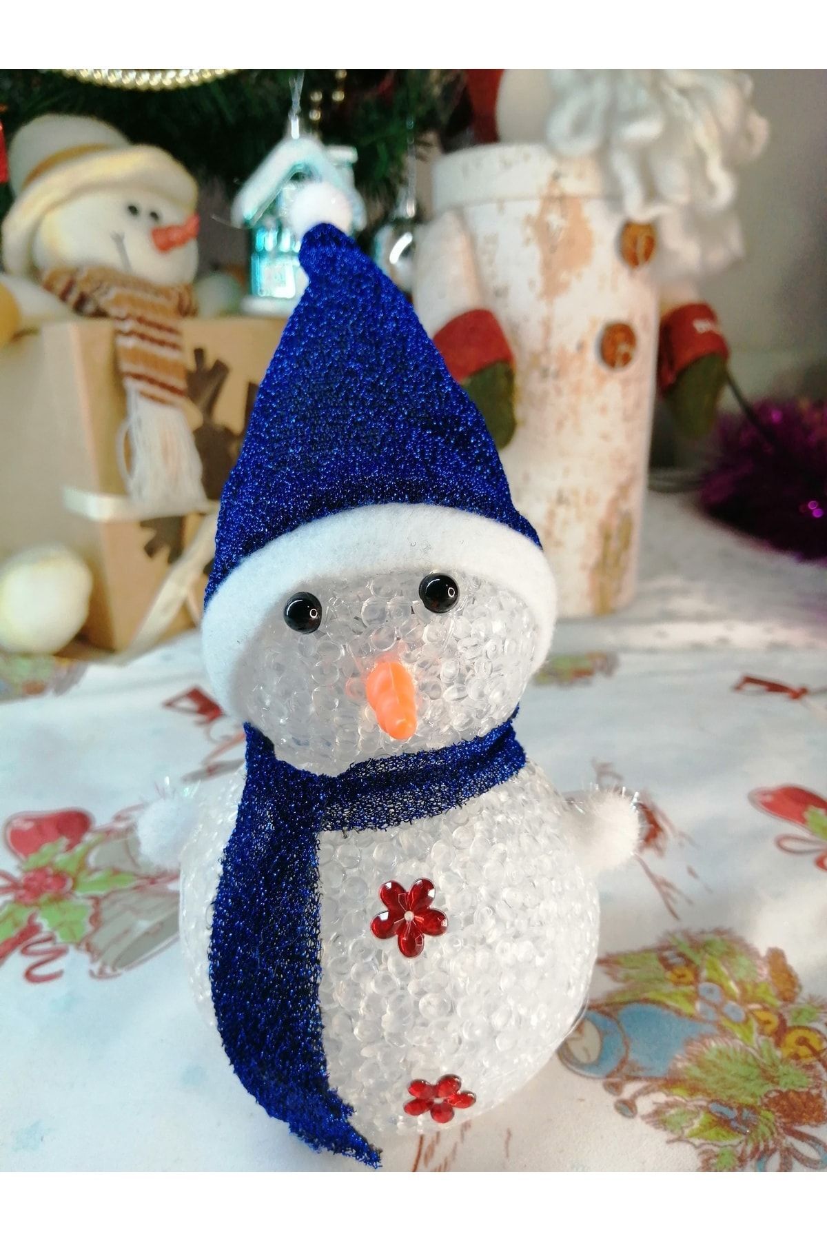 teknotrust-Christmas Lighted Snowman, Ornaments, Table and Night Lamp, Children's Room Product 1