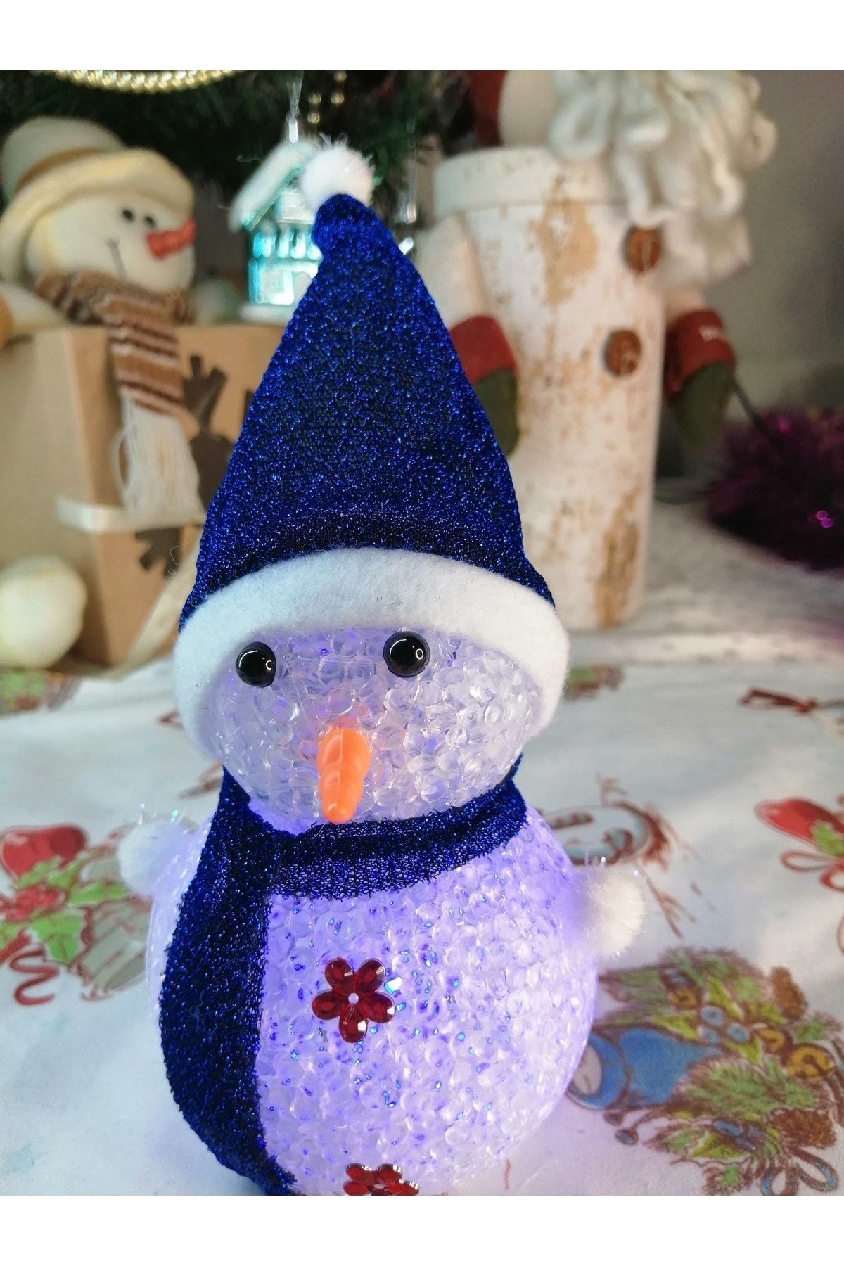 teknotrust-Christmas Lighted Snowman, Ornaments, Table and Night Lamp, Children's Room Product 3