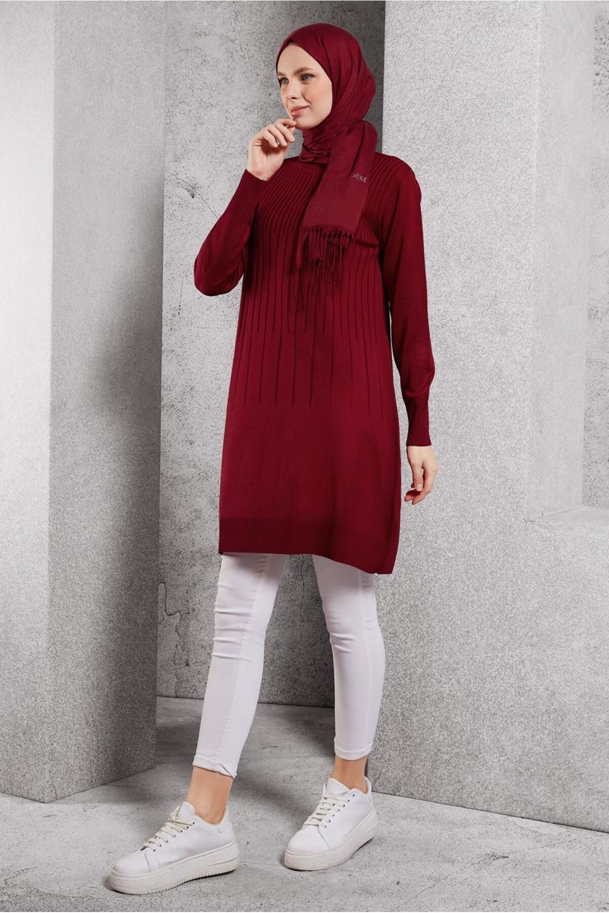 Alvina-Modest Tunic - Red - Regular fit 2