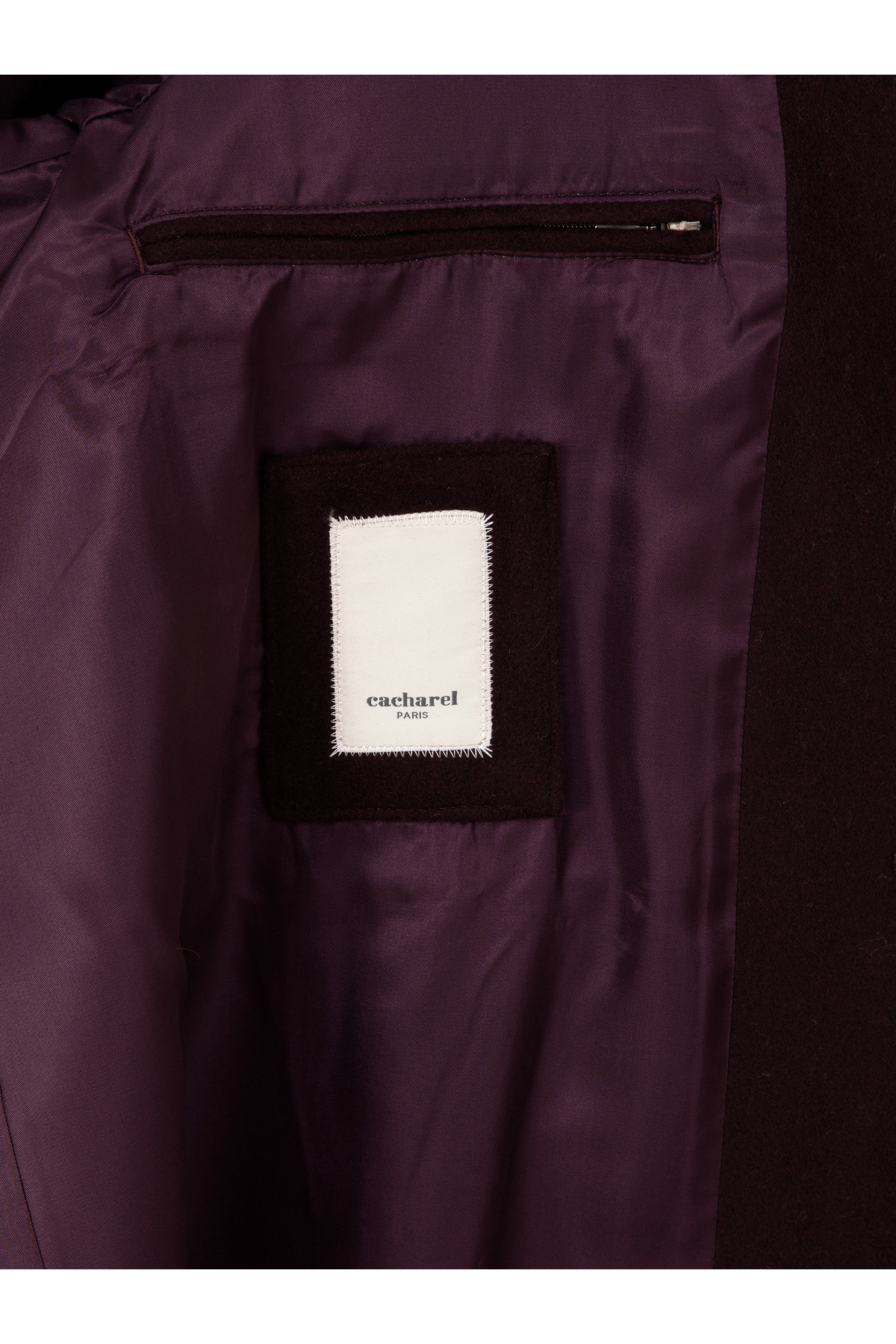 Cacharel Bordo Slim Fit Yün Karışımlı Kaşe Kaban 50292573-VR014 görsel 6
