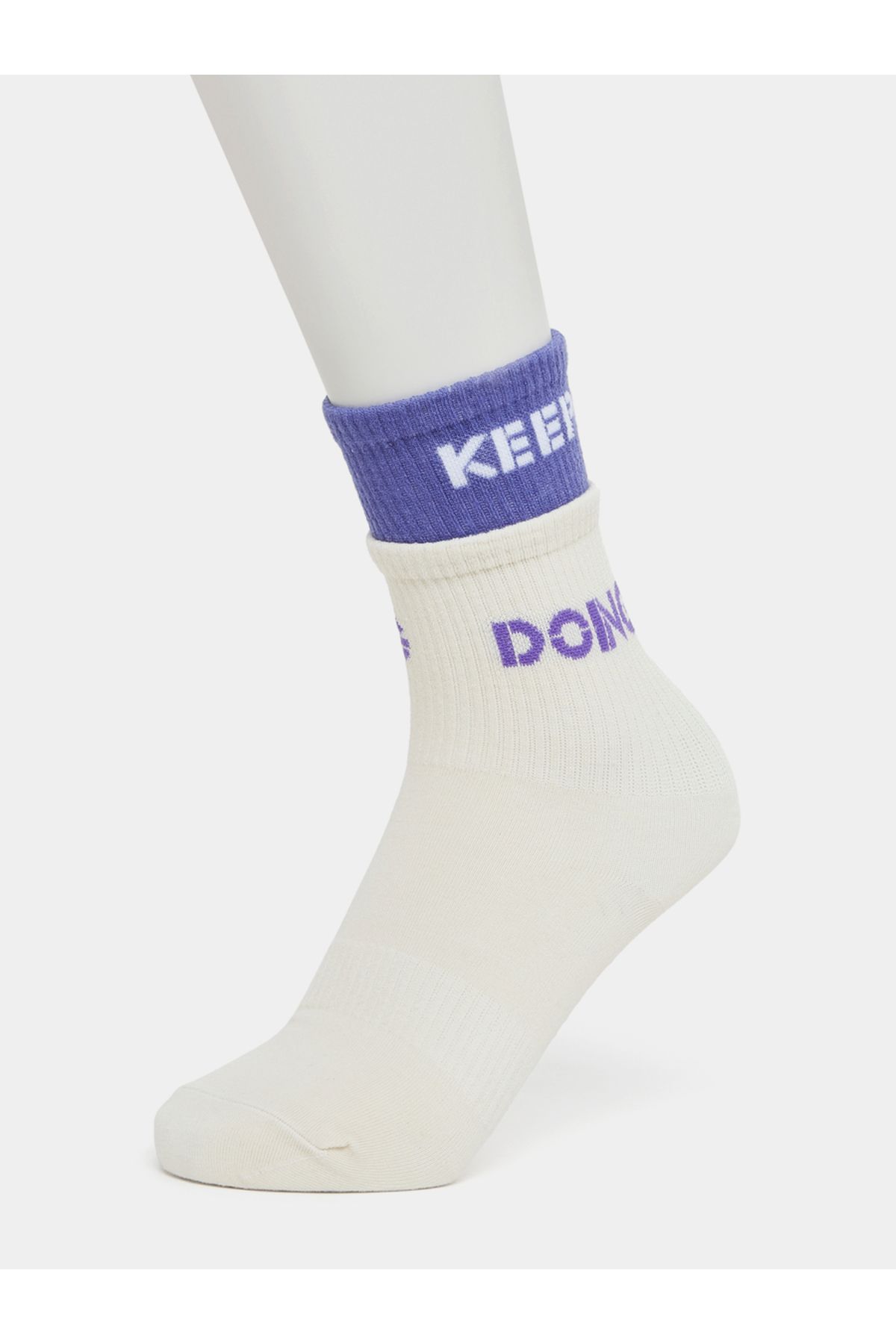 Styli-Text Sock Over Sock Effect Silicon Pad Base Crew Yoga Socks 1