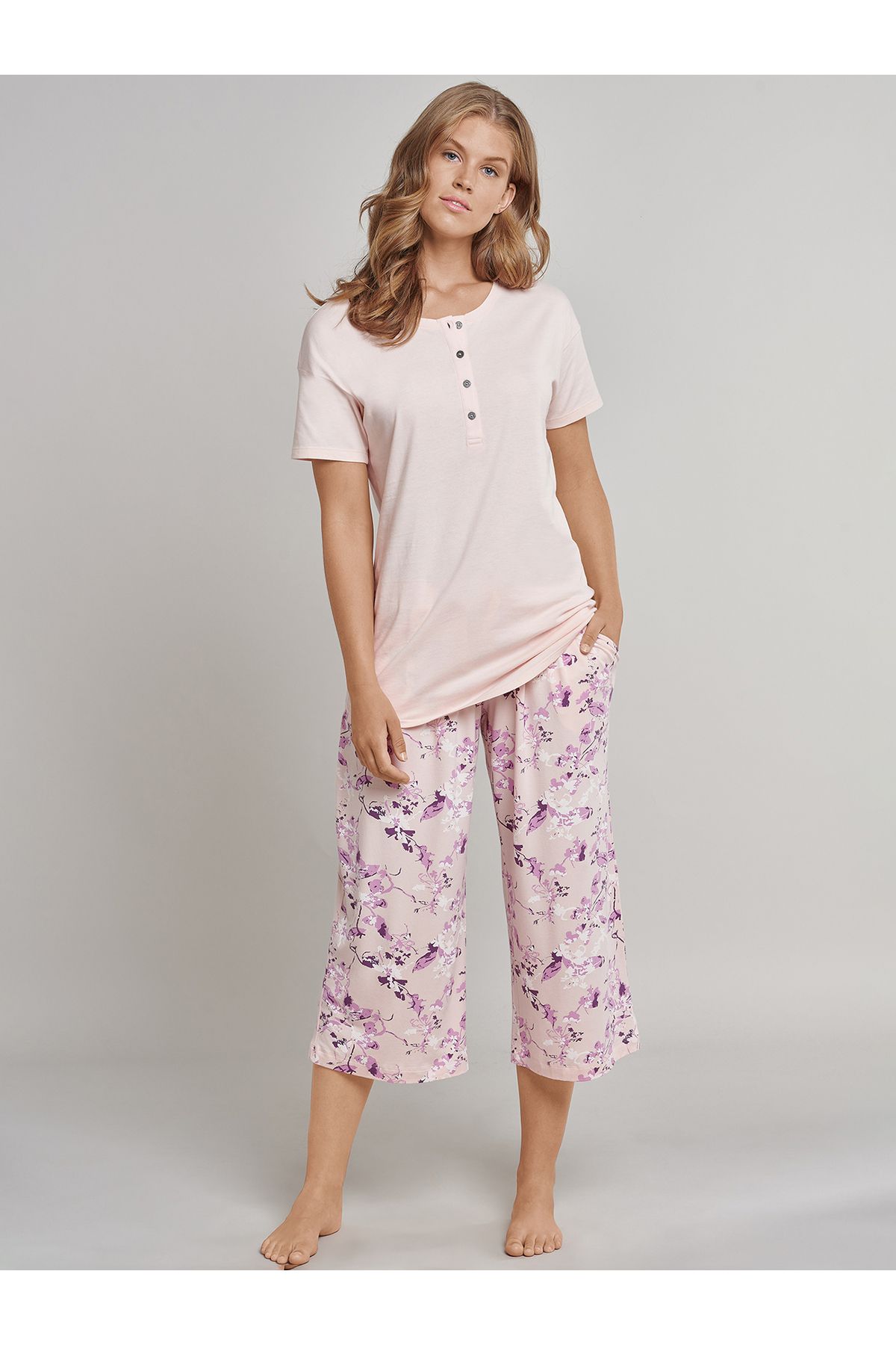 Schiesser-Pyjamashorts Mix & Relax 3/4 Nachtwäsche Schlafmode Schlafanzug Unterteil 4