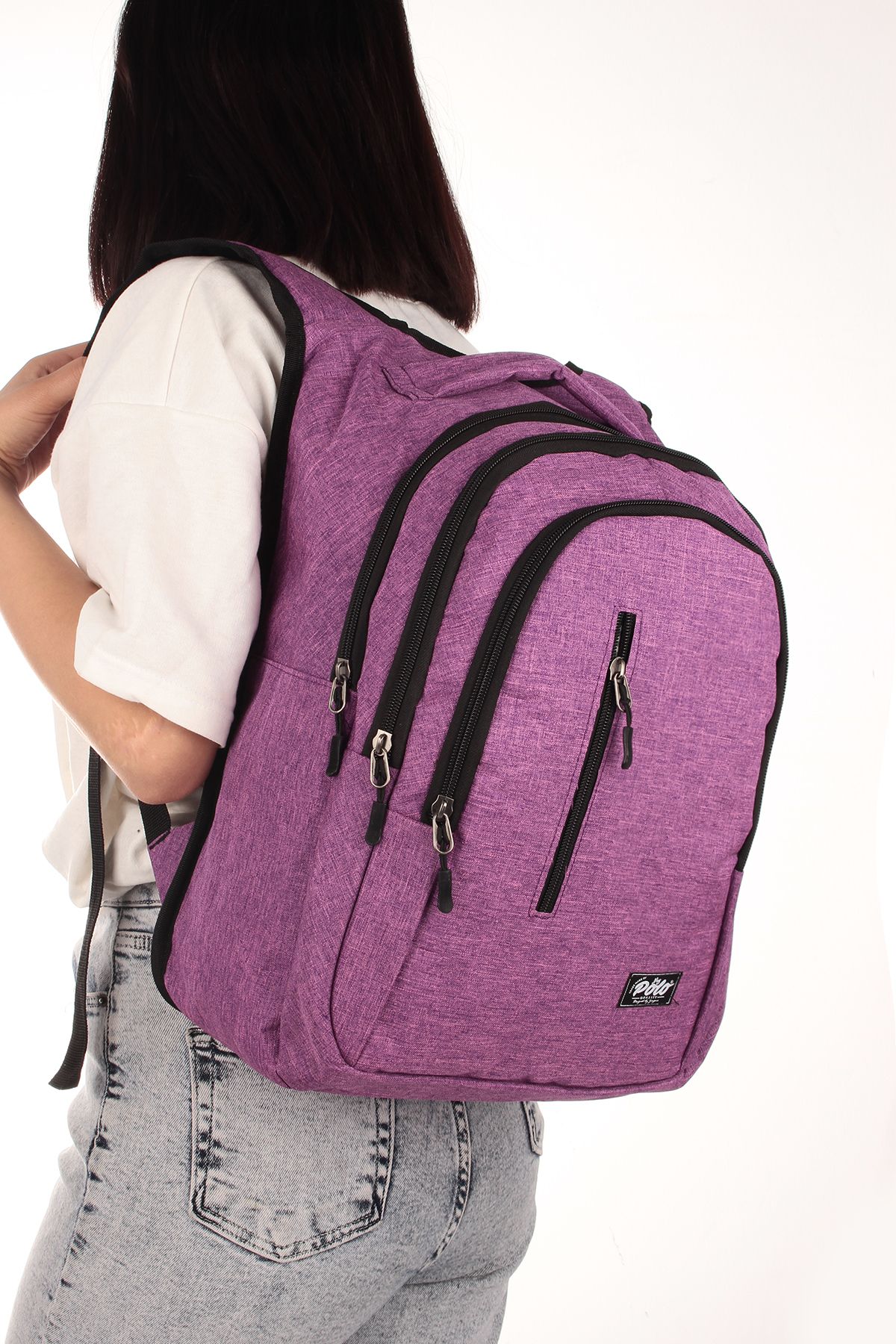 By Hakan-Polo 8870 Bat Model - School Bag, Backpack, Orthopedic and Water Resistant Purple 1