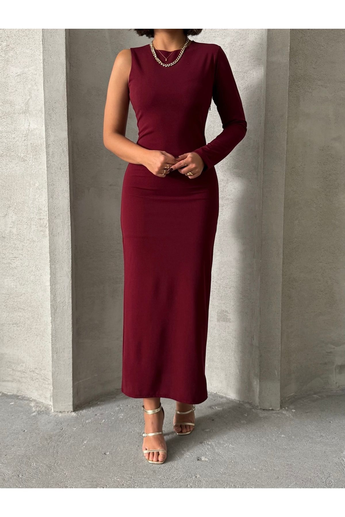 prova-Body-Fitting Knitted Long Dress Missel0275 5