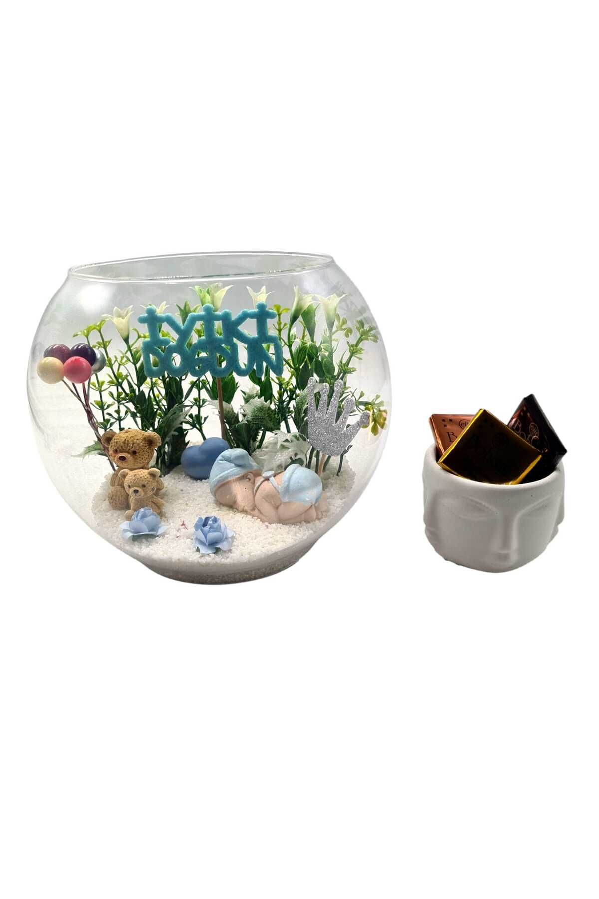 maya sanat-Baby Boy Gift Set - Chocolate, Mother Baby Gift Terrarium 3