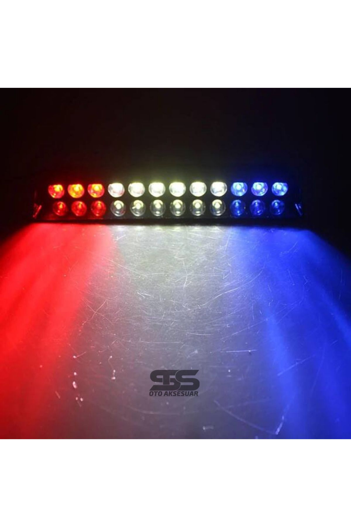 Furens-S12 Glass - 12 Leds, Red Blue White, Suction Cup Police Blinker, Front Rear Window with Entry 4