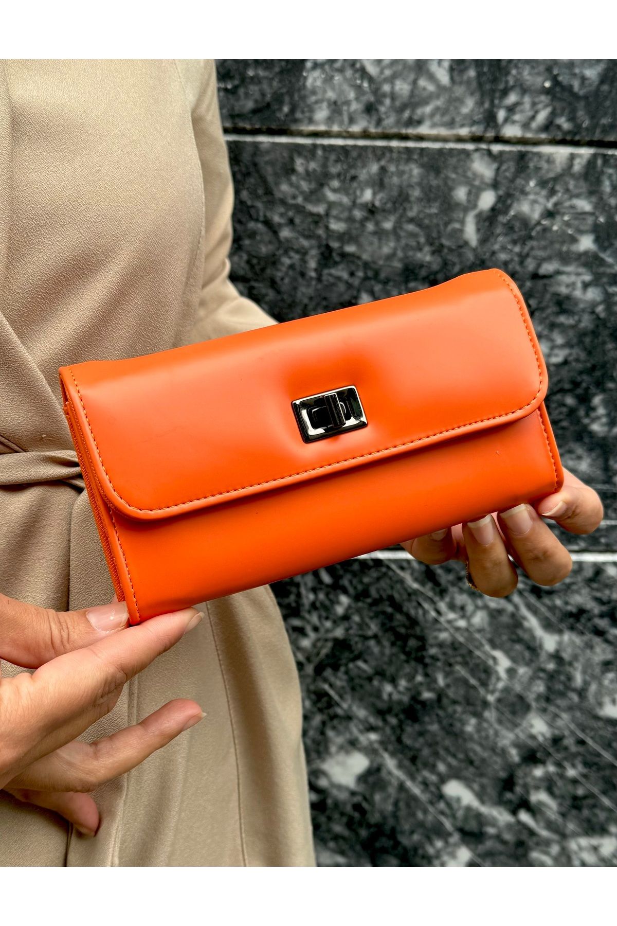 Just Polo-Women's Wallet Orange Wallet Multi-Compartment Card Holder Compartment Paper Money Compartment Shoulder Bag 1