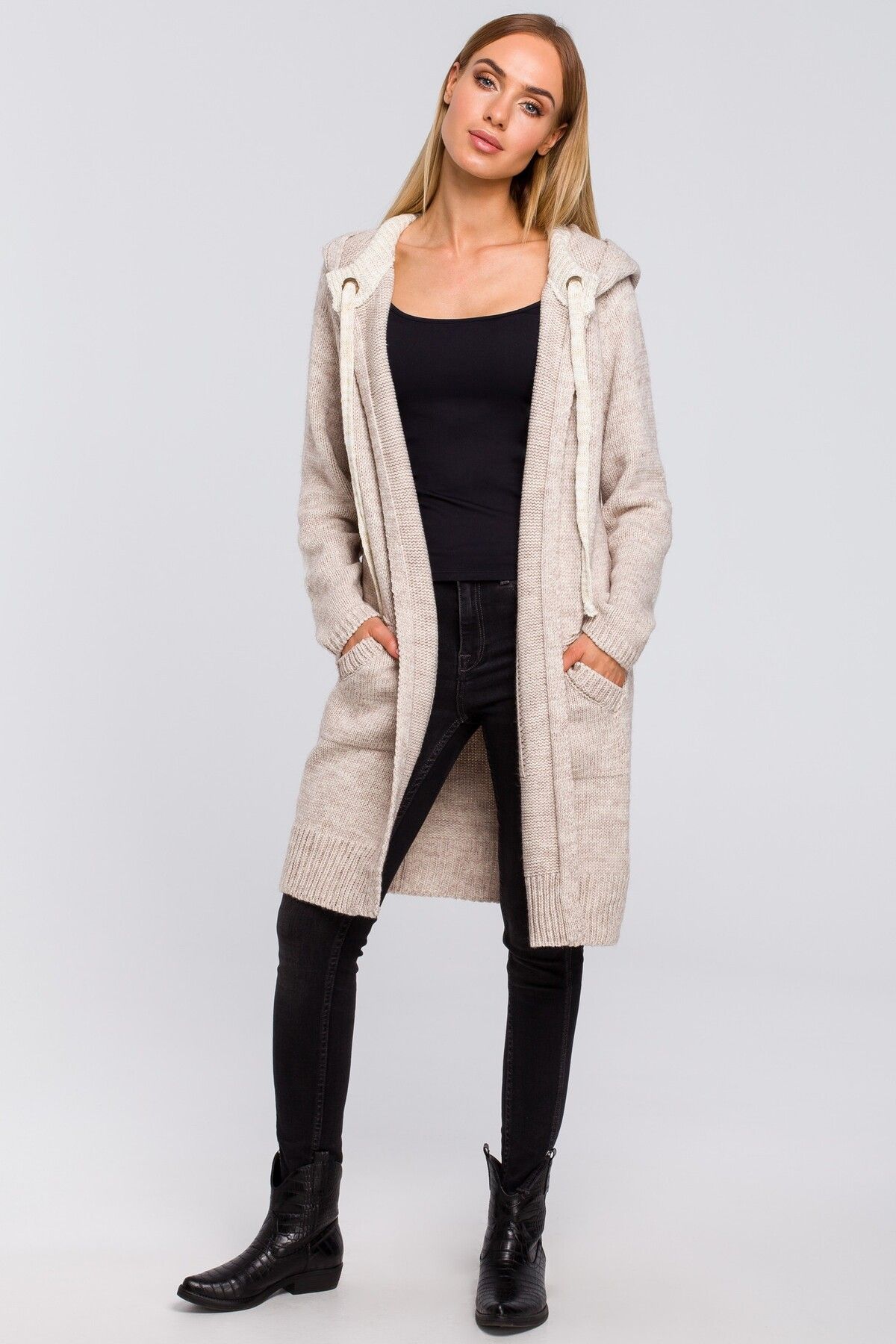 Made of Emotion-Cardigan with a hood and drawstrings 1