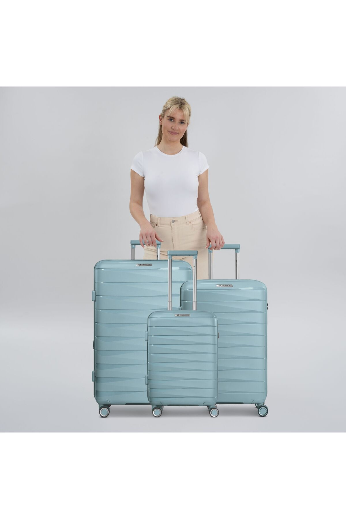 Franky-London 4 Rollen Kofferset 3-teilig mit Dehnfalte 6
