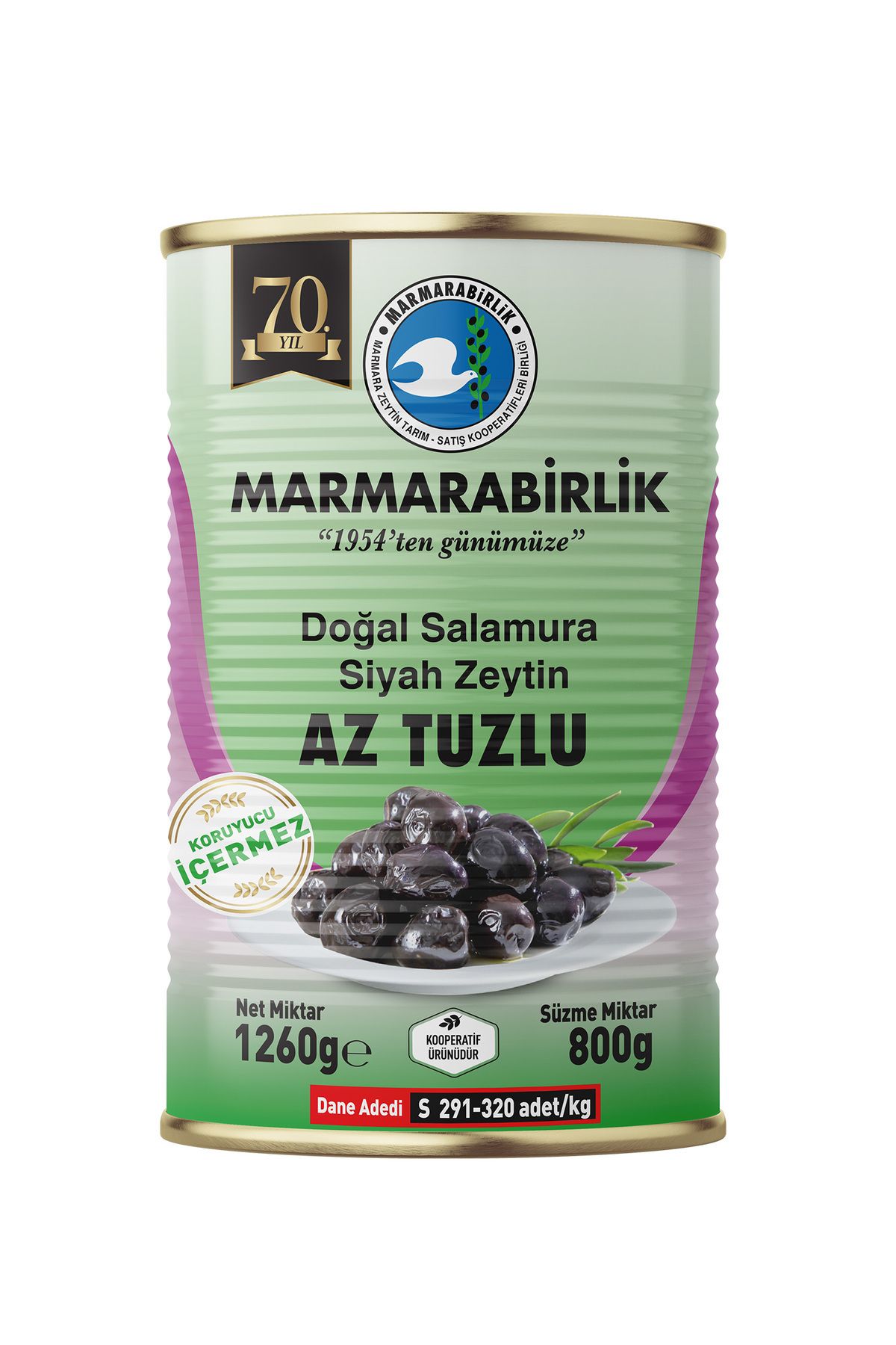 MarmaraBirlik Teneke 291-320 Hususi Az Tuzlu 800 Gr X6 ADET