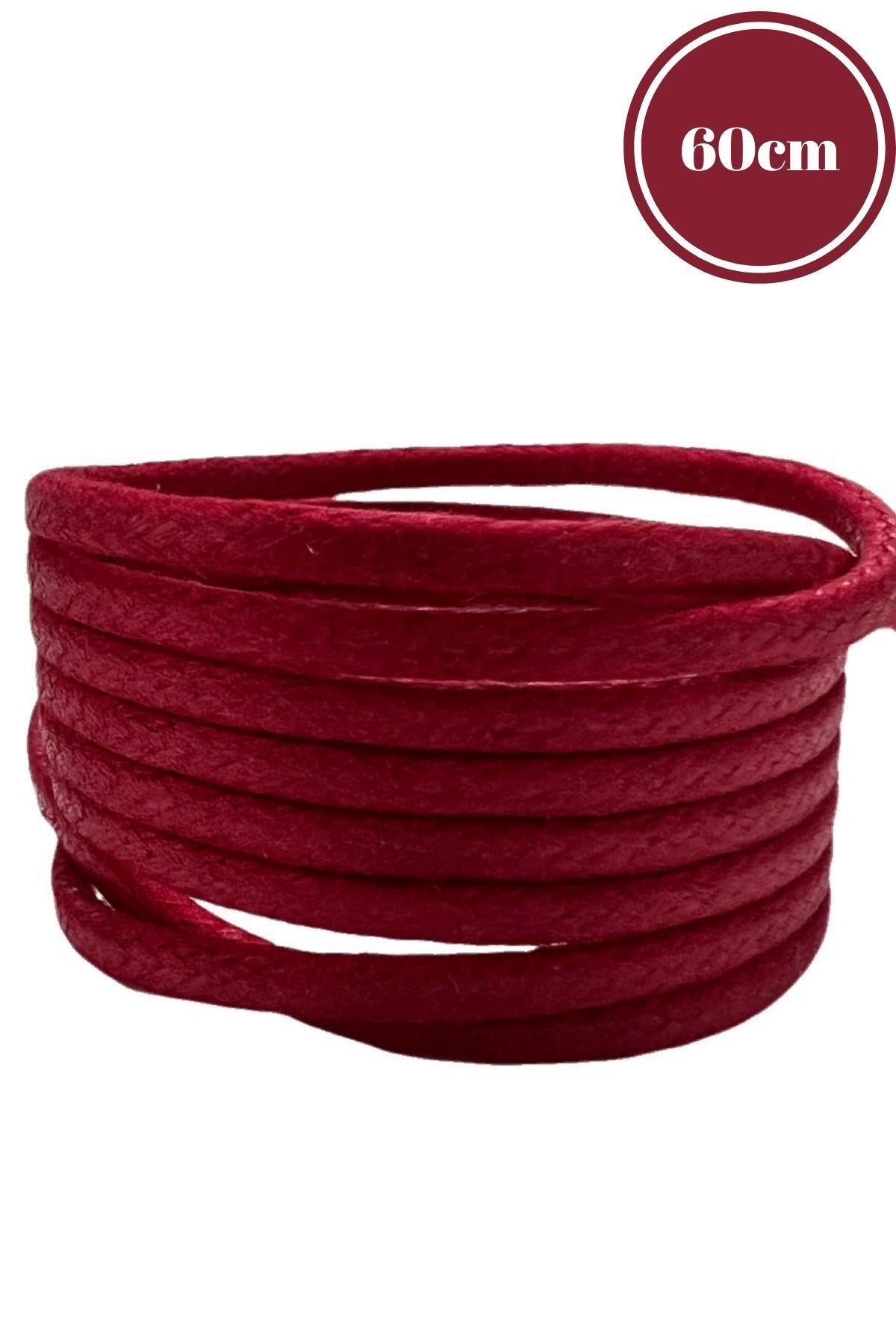 Mag Shoes Care-Red Round 6K Waxed Shoelaces. 60cm. 1 Pair. 2 Pieces. 1