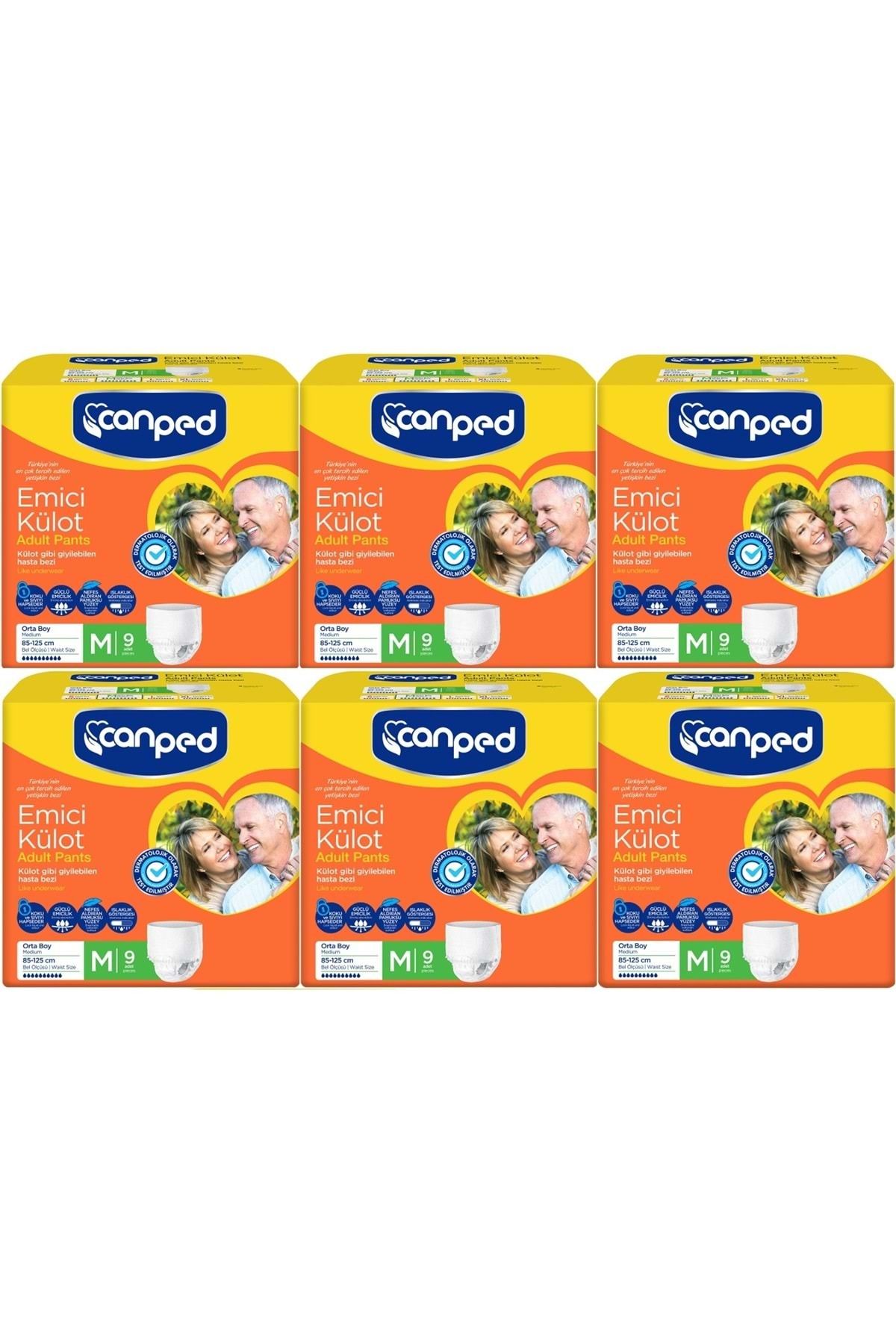 Canped Emici Külot Hasta Bezi M-Orta 54 Adet (6PK*9)