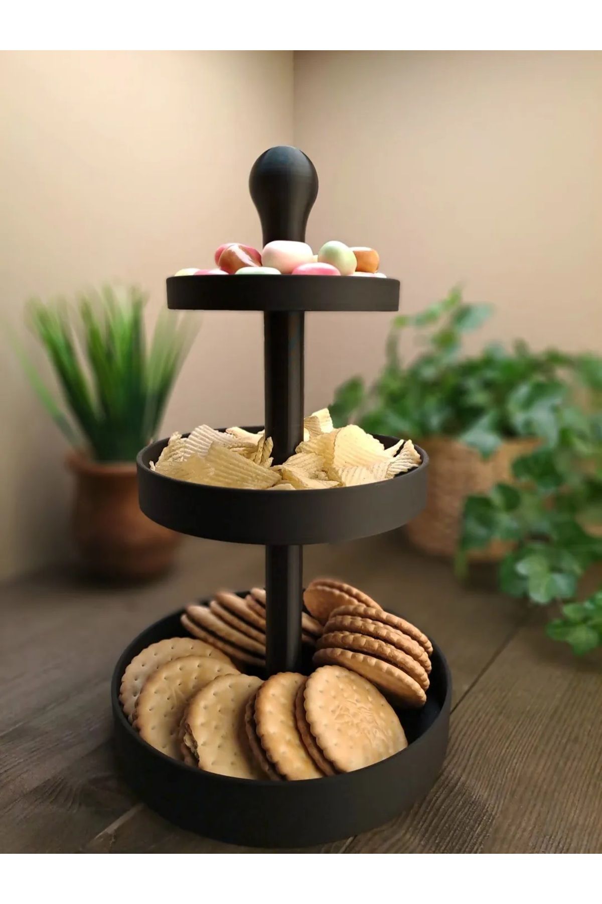 Goplast Premium-Presentation Holder Cake Cake and Sugar Bowl Catering Holder Fruit Holder - 3 Tier Birthday and Wedding Engagement Serving Stand 4