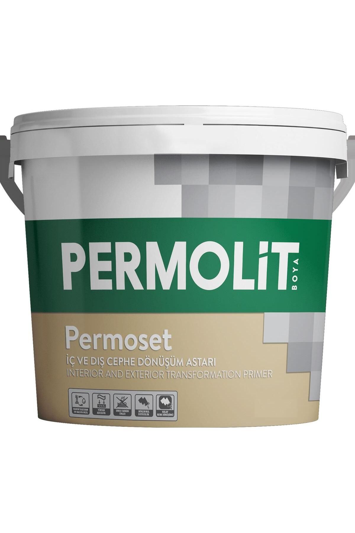 Permolit Permoset Su Bazlı İç ve Dış Cephe Dönüşüm Astar - BEYAZ - 3.5 Kg.