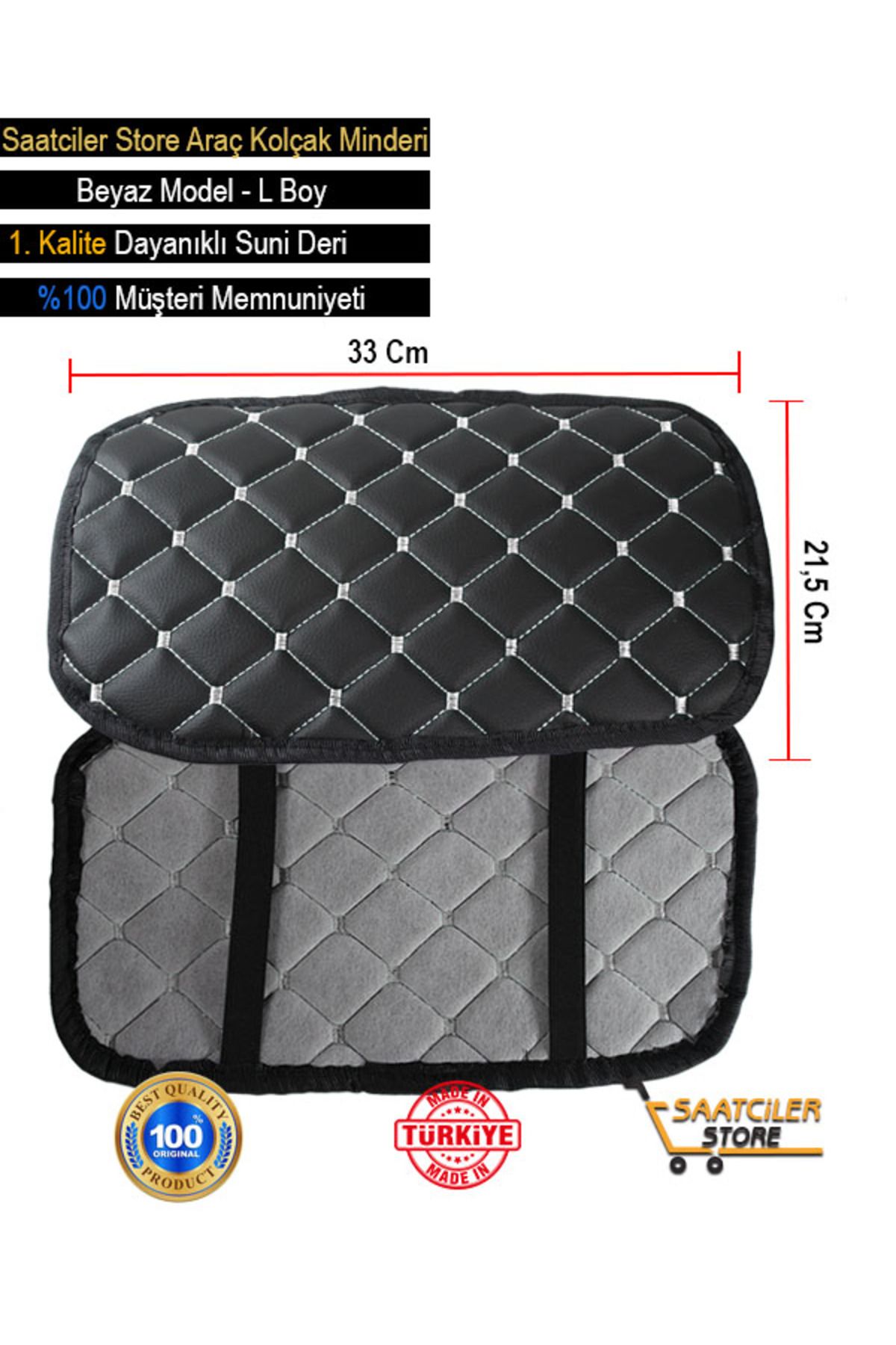 ASİL TİCARET-Citroen XSara New - Special Leather White Embroidered Auto ArmreSt CaSe with Capitone Sponge 2