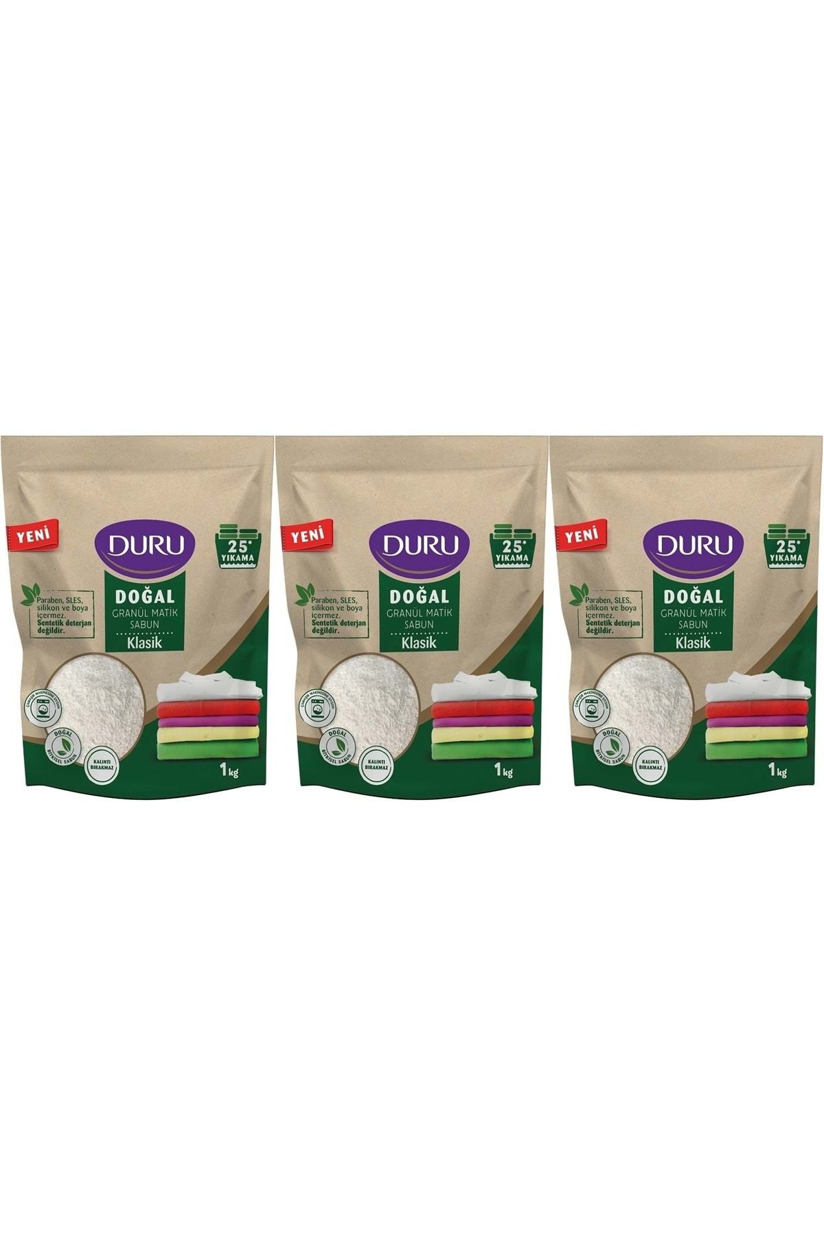 Duru Doğal Granül Matik Sabun Tozu Klasik 3KG (3PK*1) (75 Yıkama)