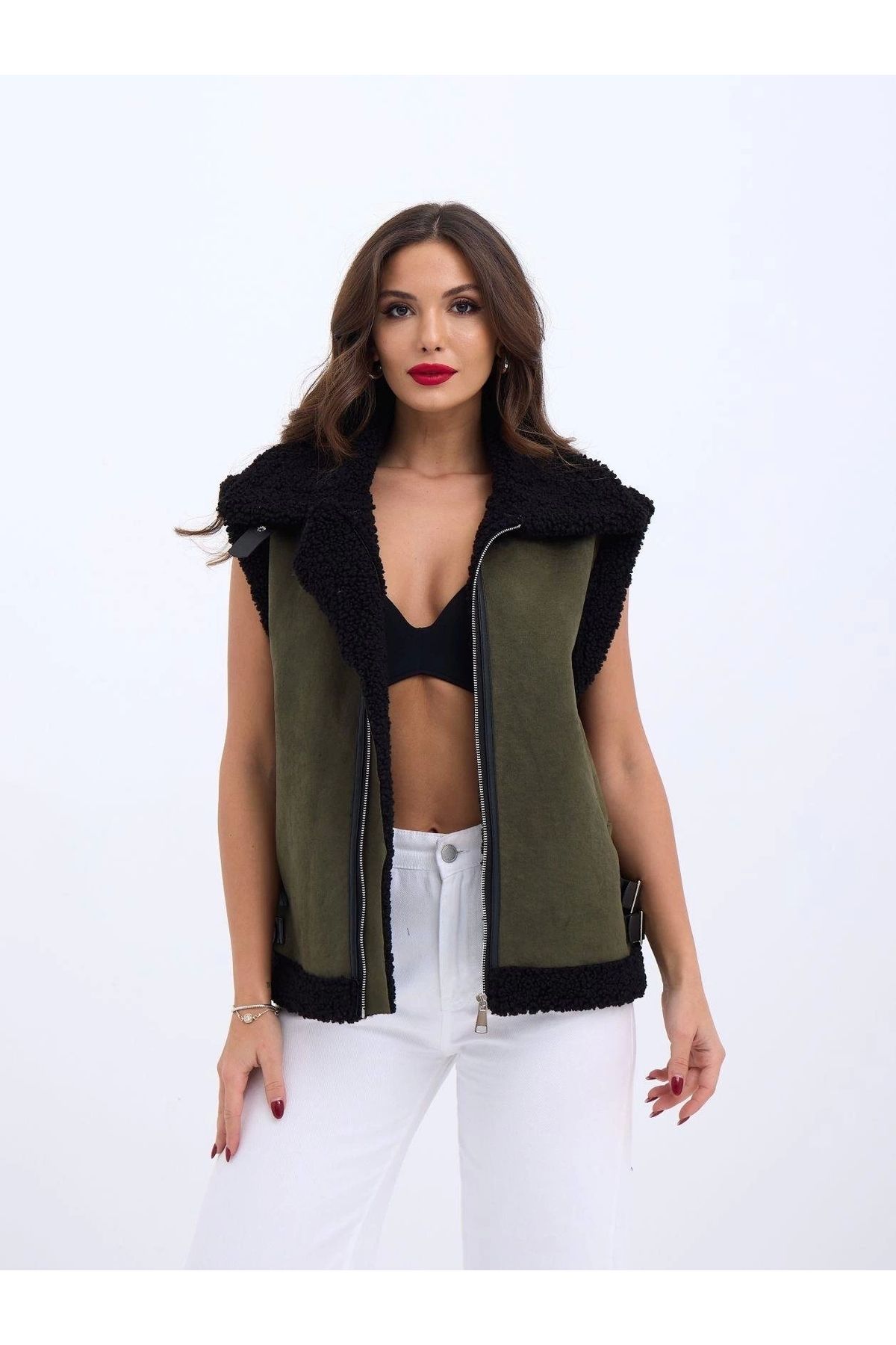 SaklıModa-6717 Model Vest-Khaki 1