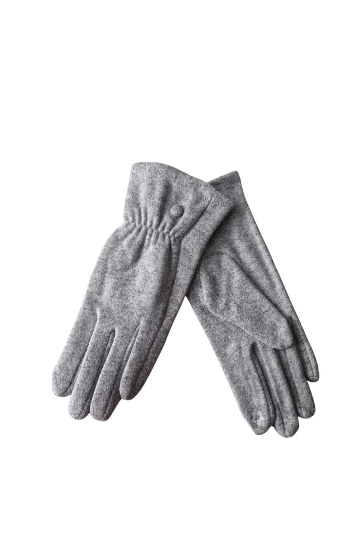 Betülce-Gloves - Gray - Plain 2