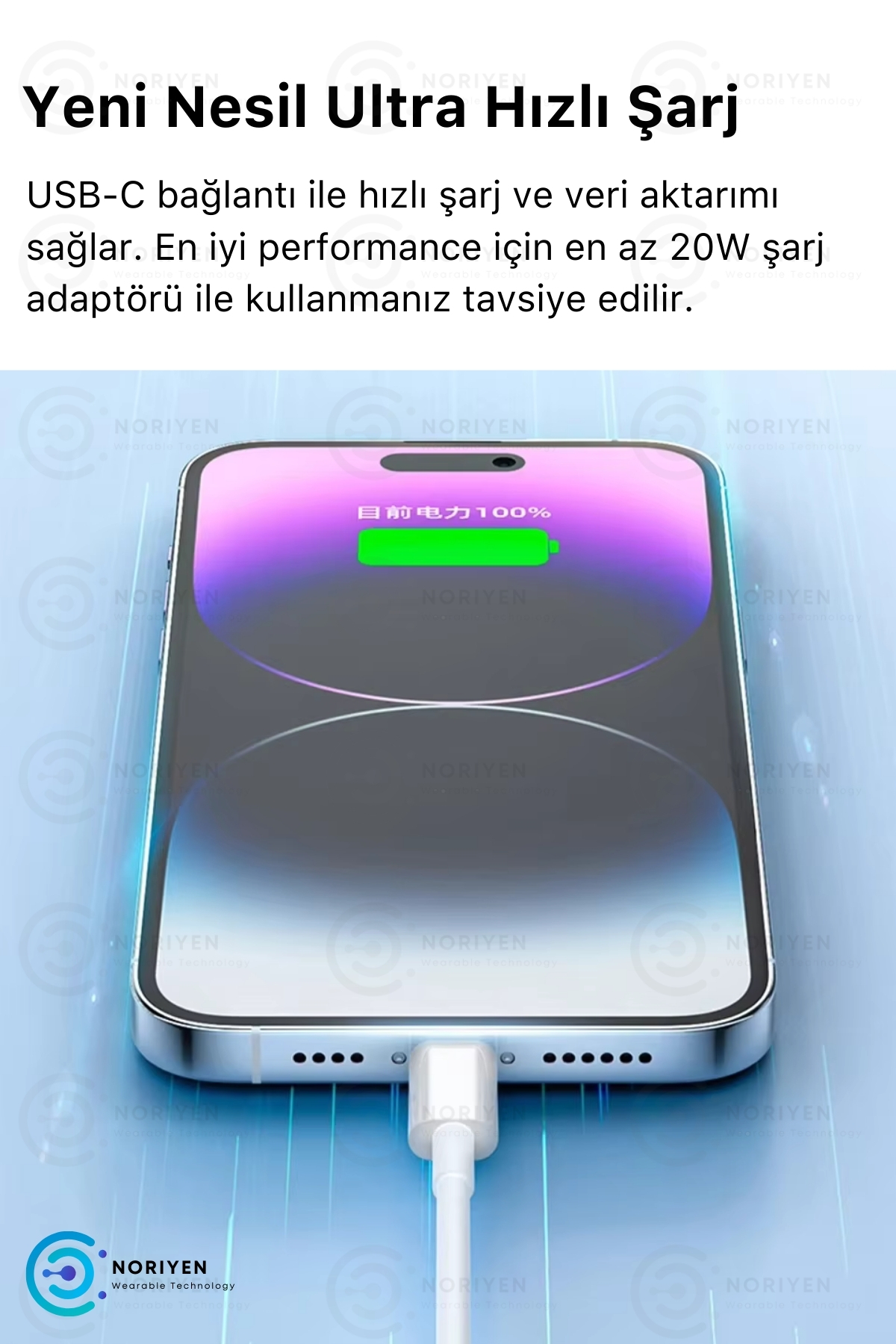 Apple Iphone Uyumlu Hızlı Şarj Usb-c To Lightning Premium Model Tüm Modellere Uyumlu Şarj Kablosu 1m