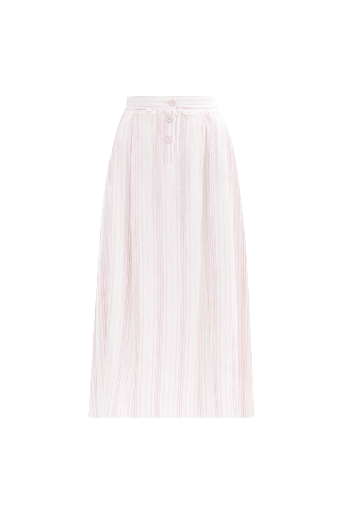 SEÇİL-Striped Button Detailed Skirt 8