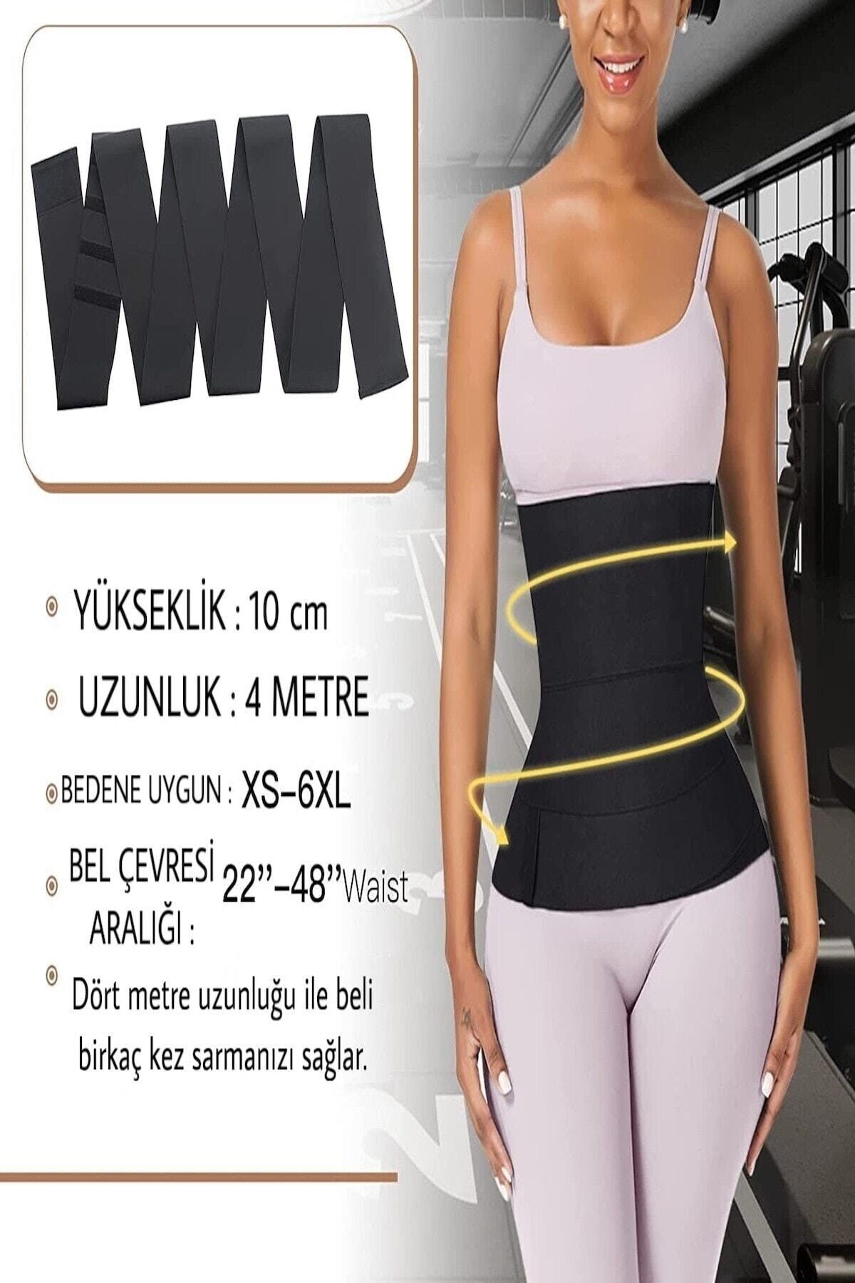 pekial Tummy Wrap Waist Trainer Bel Inceltici Zayıflatıcı Bele Dolamalı Kum Saati 4m Sarmal Bel Korsesii