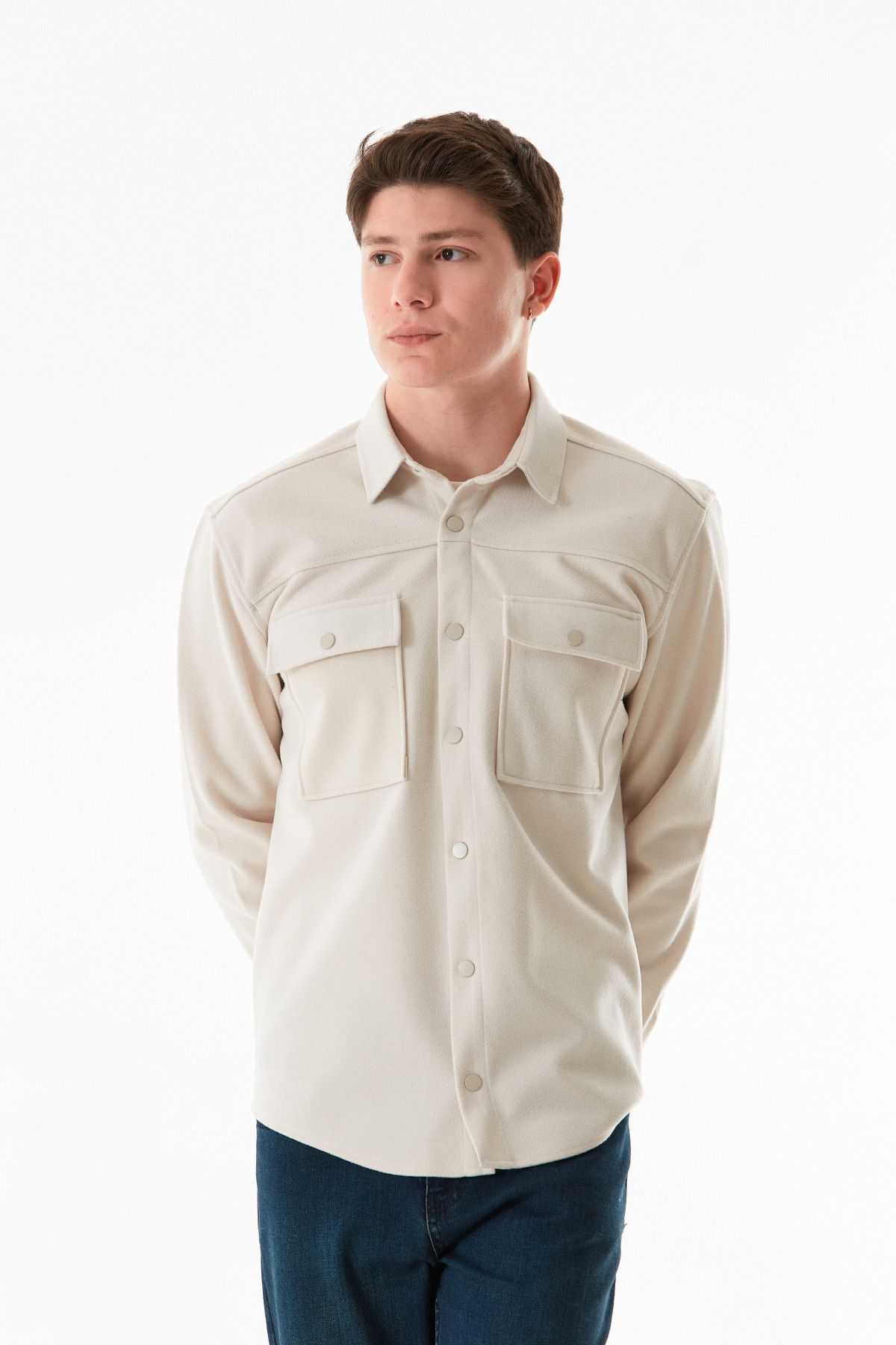 Fulla Moda-Double Pocket Snap Fastener Shirt 7