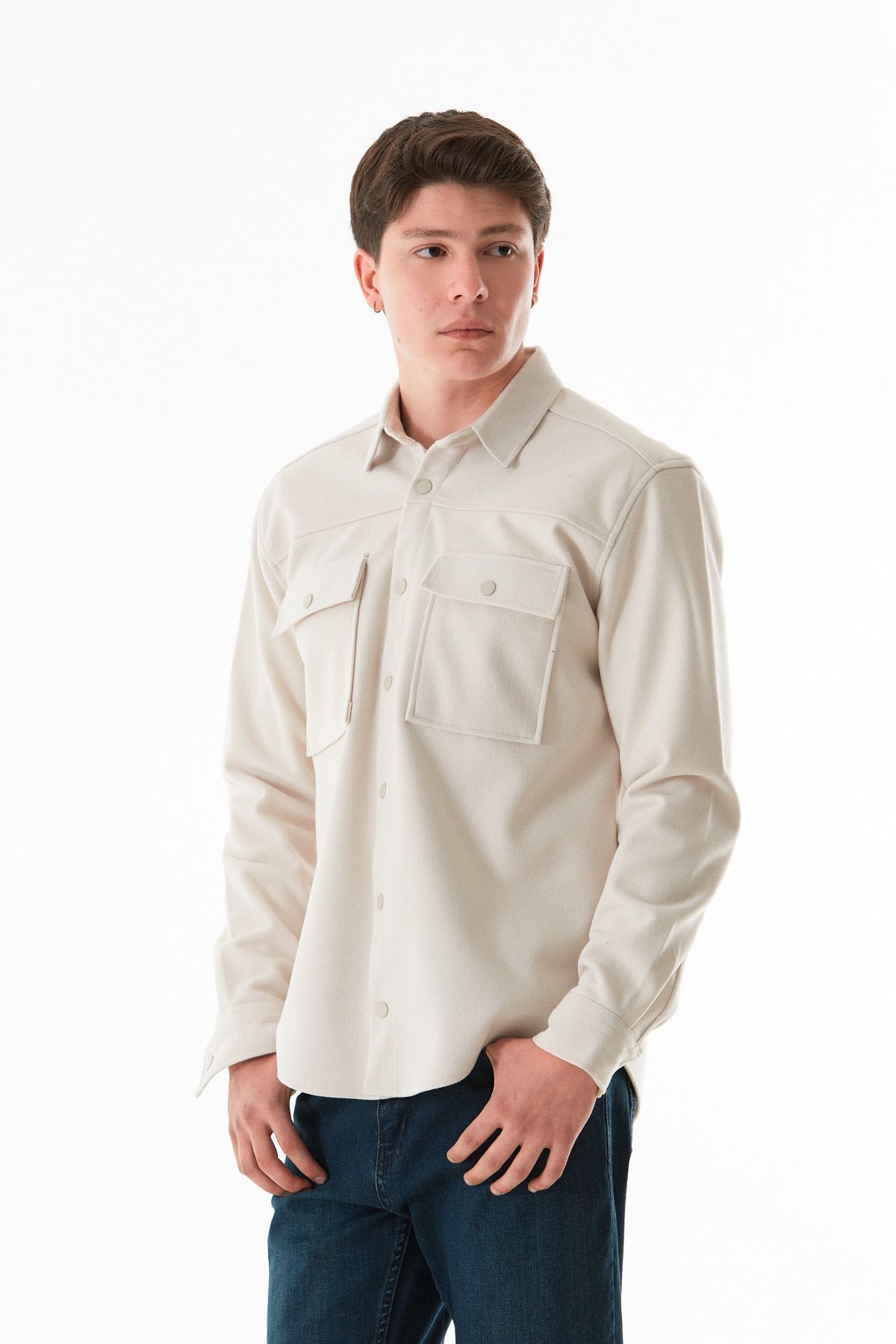 Fulla Moda-Double Pocket Snap Fastener Shirt 6