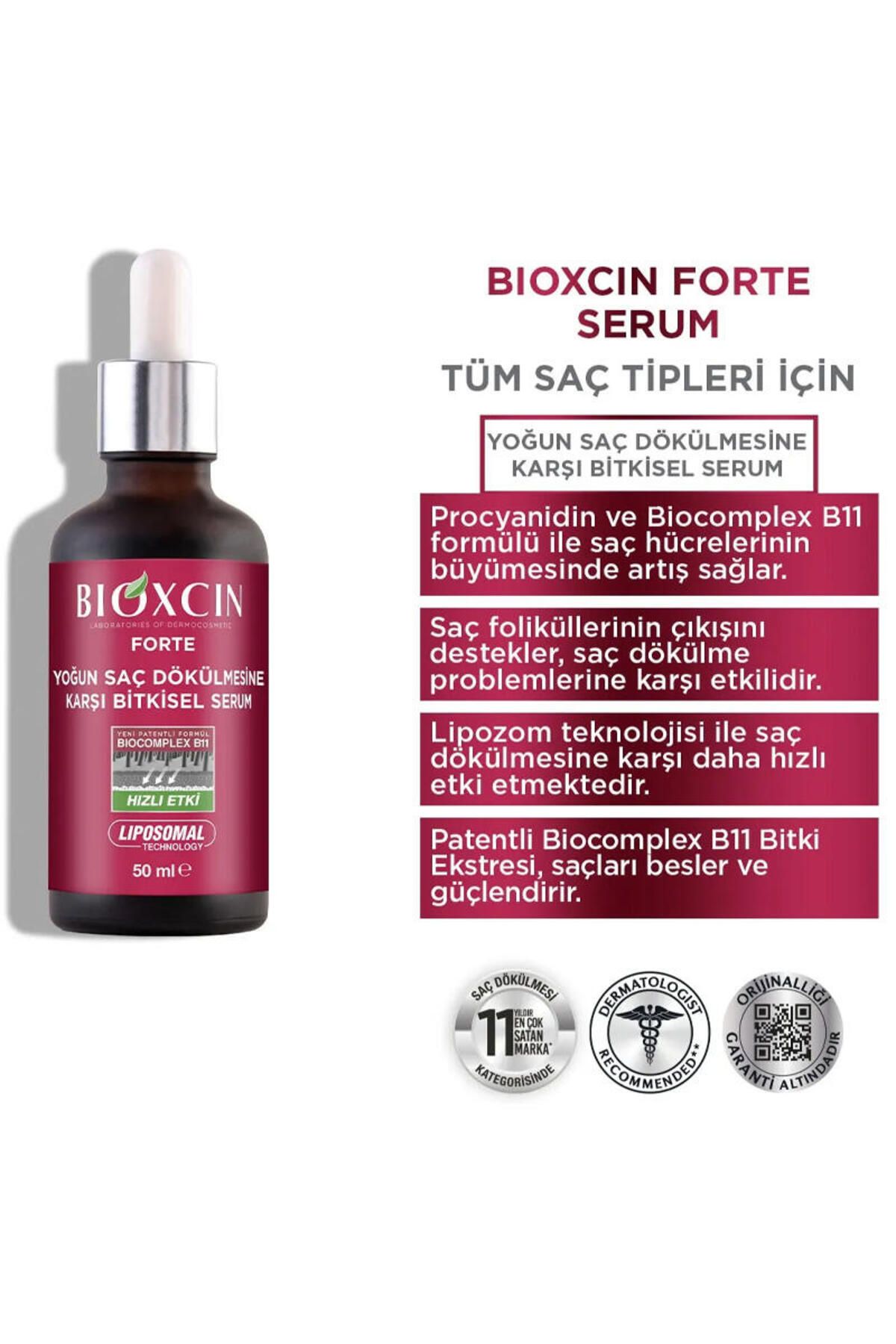 Bioxcin-Forte Şampuan 3 Al 2 Öde ( 3X300ML ) & Forte Yoğun Saç Dökülmesine Karşı Bitkisel Serum (50 ml) 2